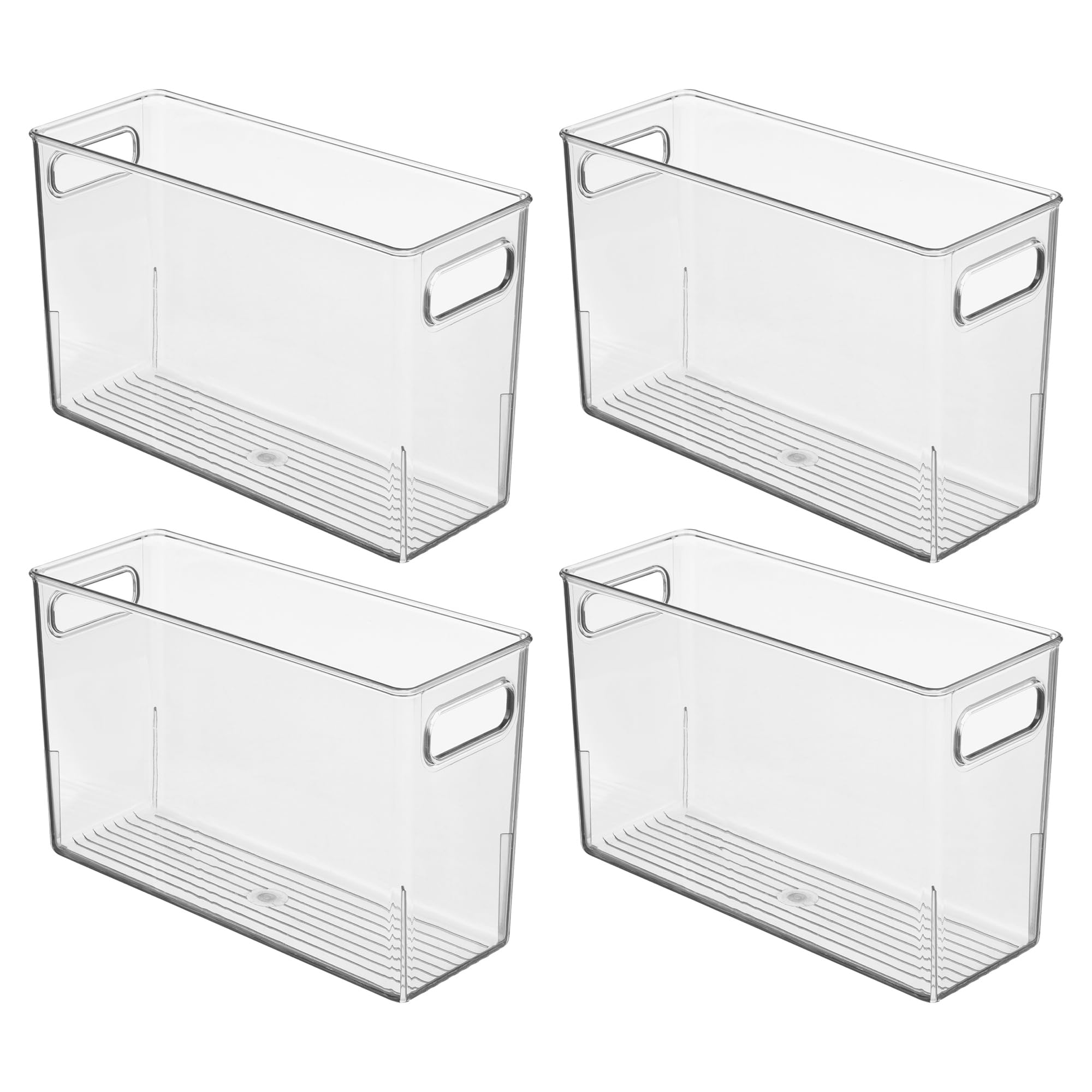 Tall Plastic Storage Bin with Handles (4 Count)