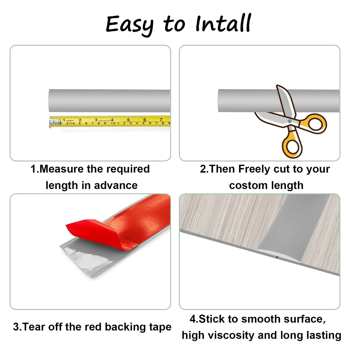 Floor Door Flat Transition Strip & Self Adhesive Vinyl Edge Trim (236 Foot)