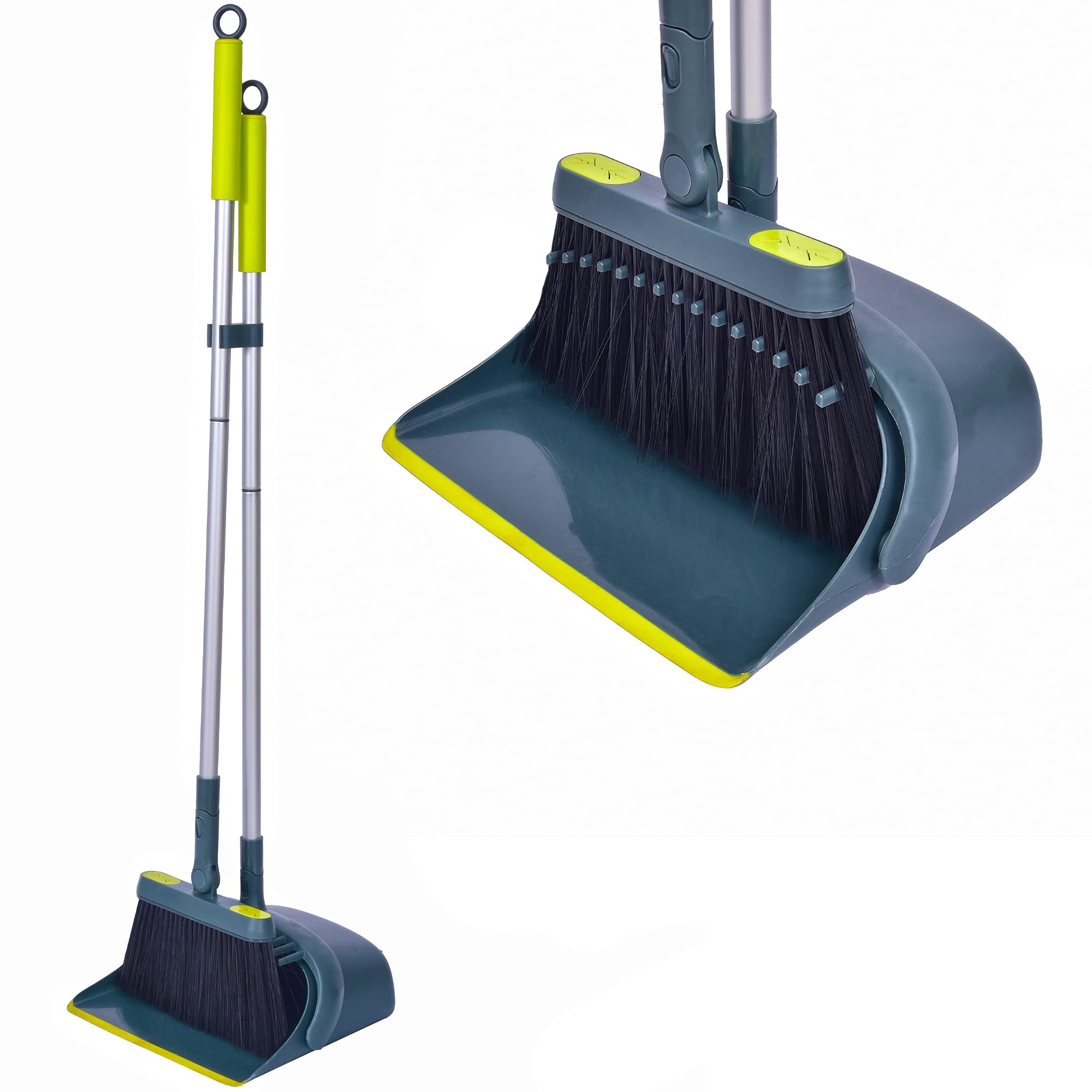 Broom and Dustpan Set for Home with 54" Long Handle