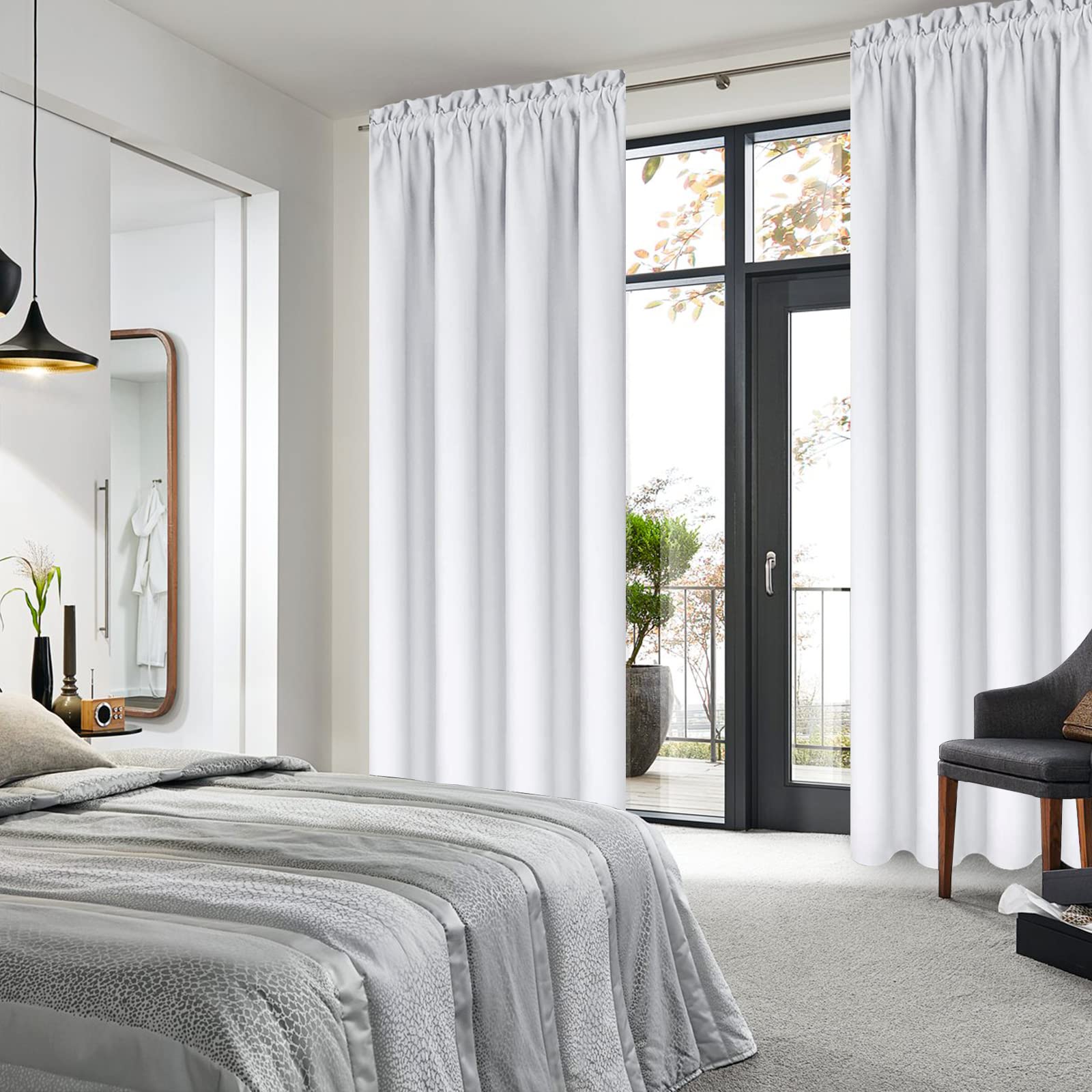 Blackout Curtains for Bedroom Living Room 42 x 84 Inch Long 2 Panels (2 Count)