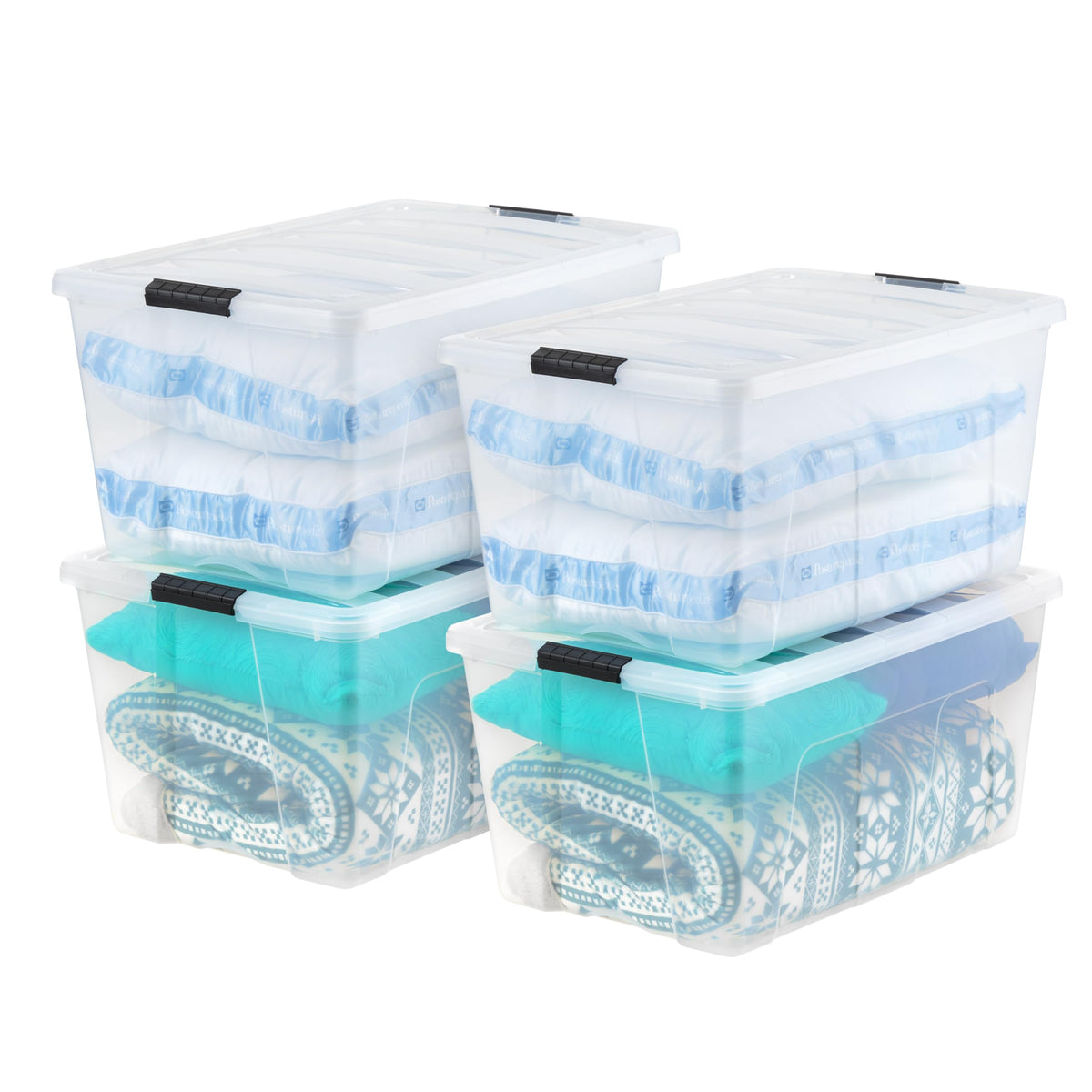4 Pack 94 Quart Storage Bins with Lids (4 Count)