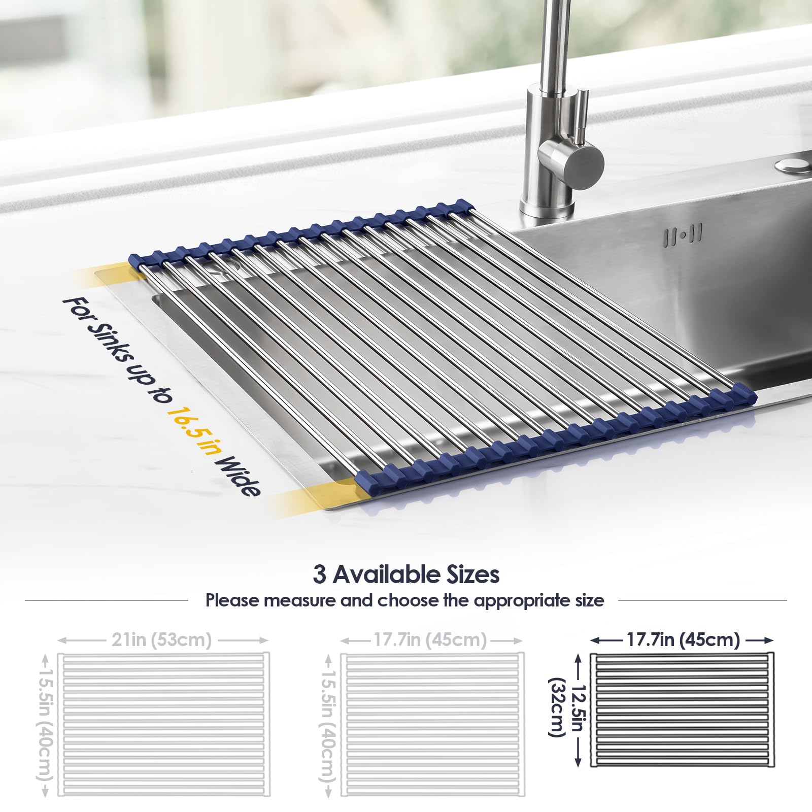 Roll Up Dish Drying Rack Over Sink