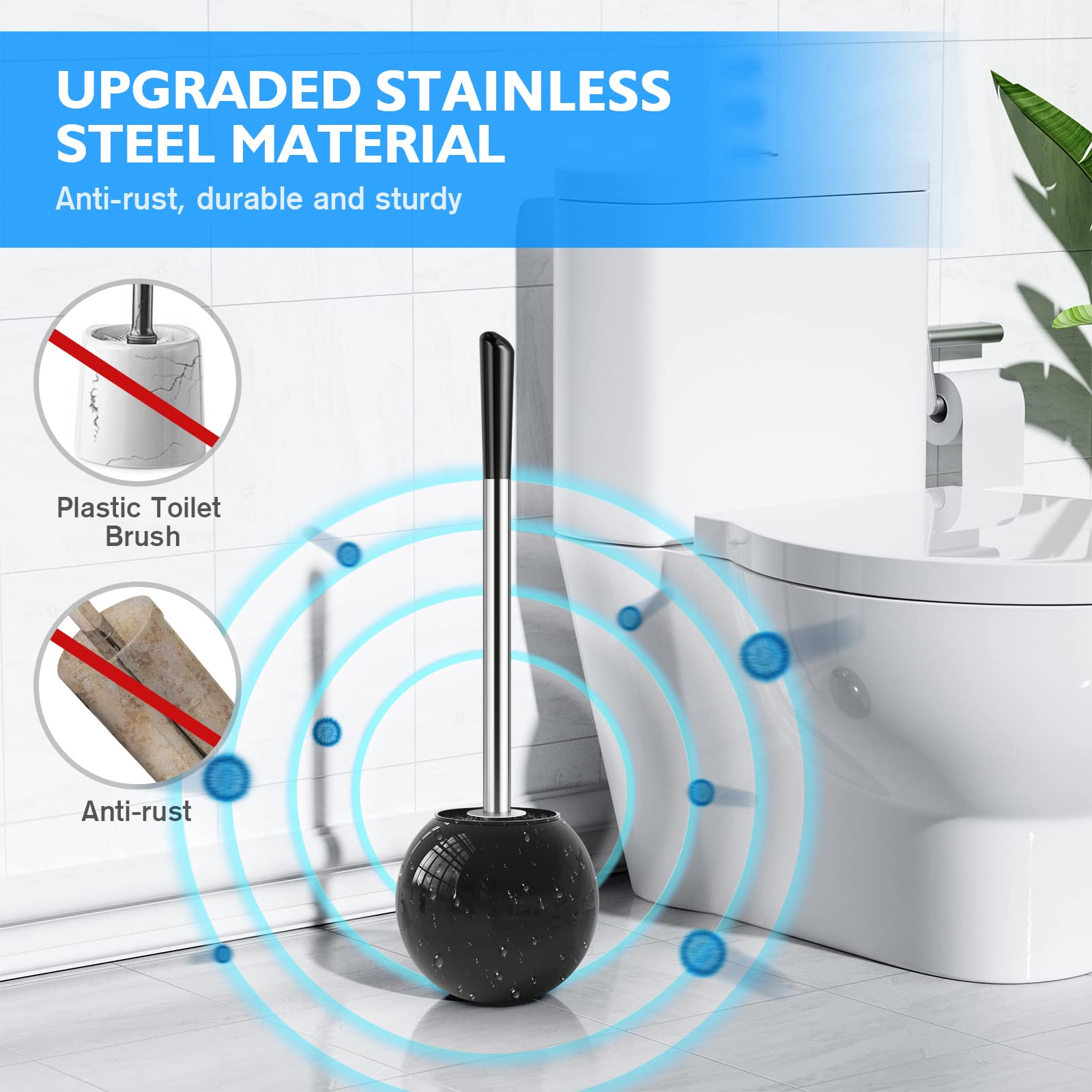 Toilet Brush and Holder 2 Pack (2 Count)