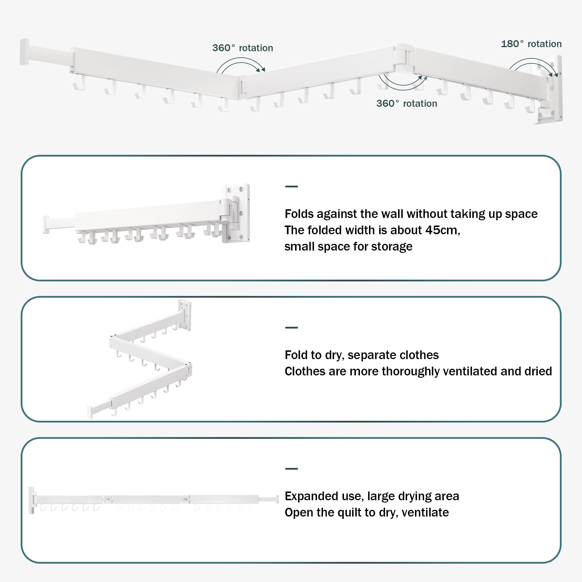 Wall Mounted Clothes Drying Rack