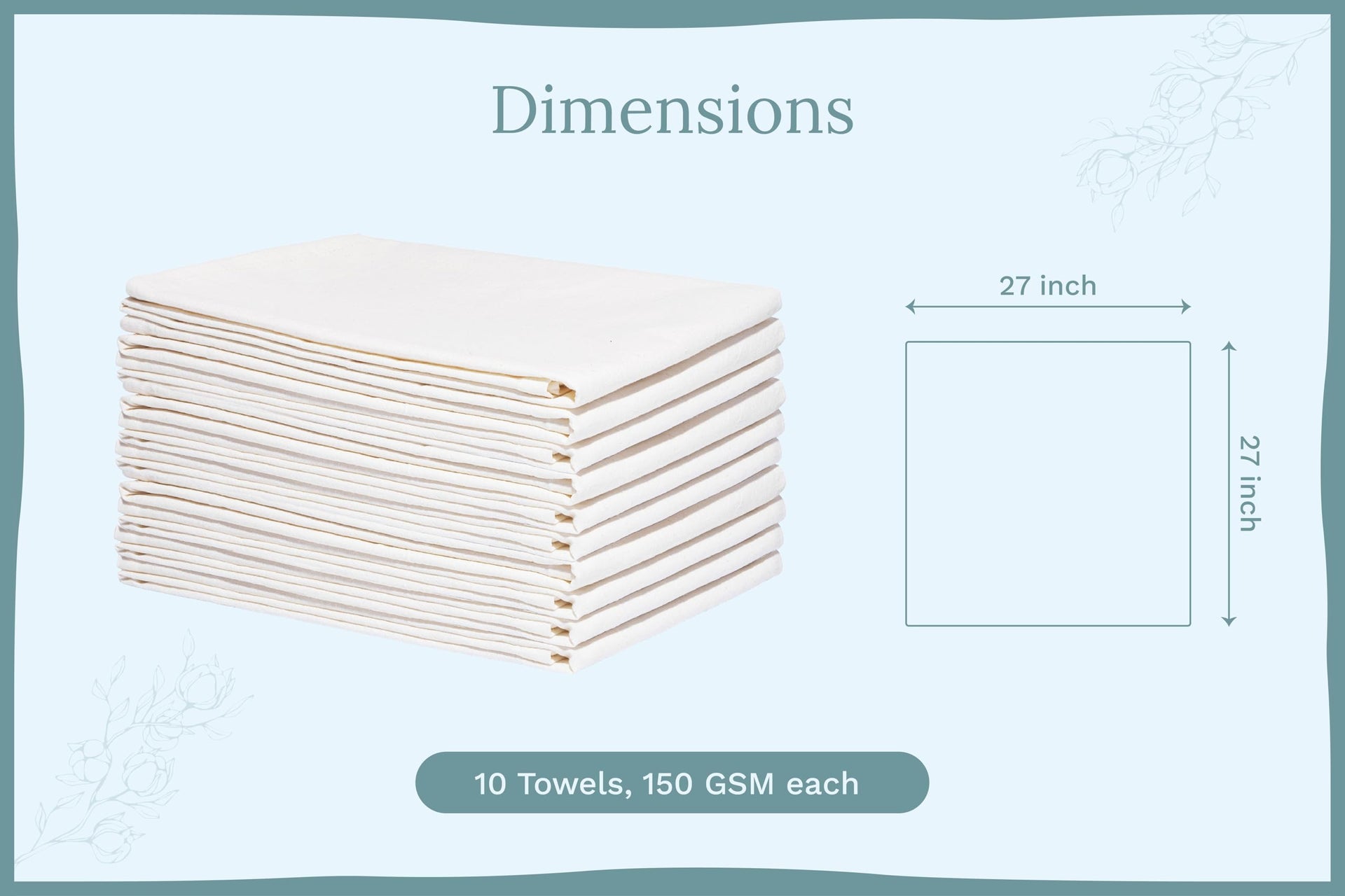 Organic Cotton Flour Sack Kitchen Towels (10 Count)