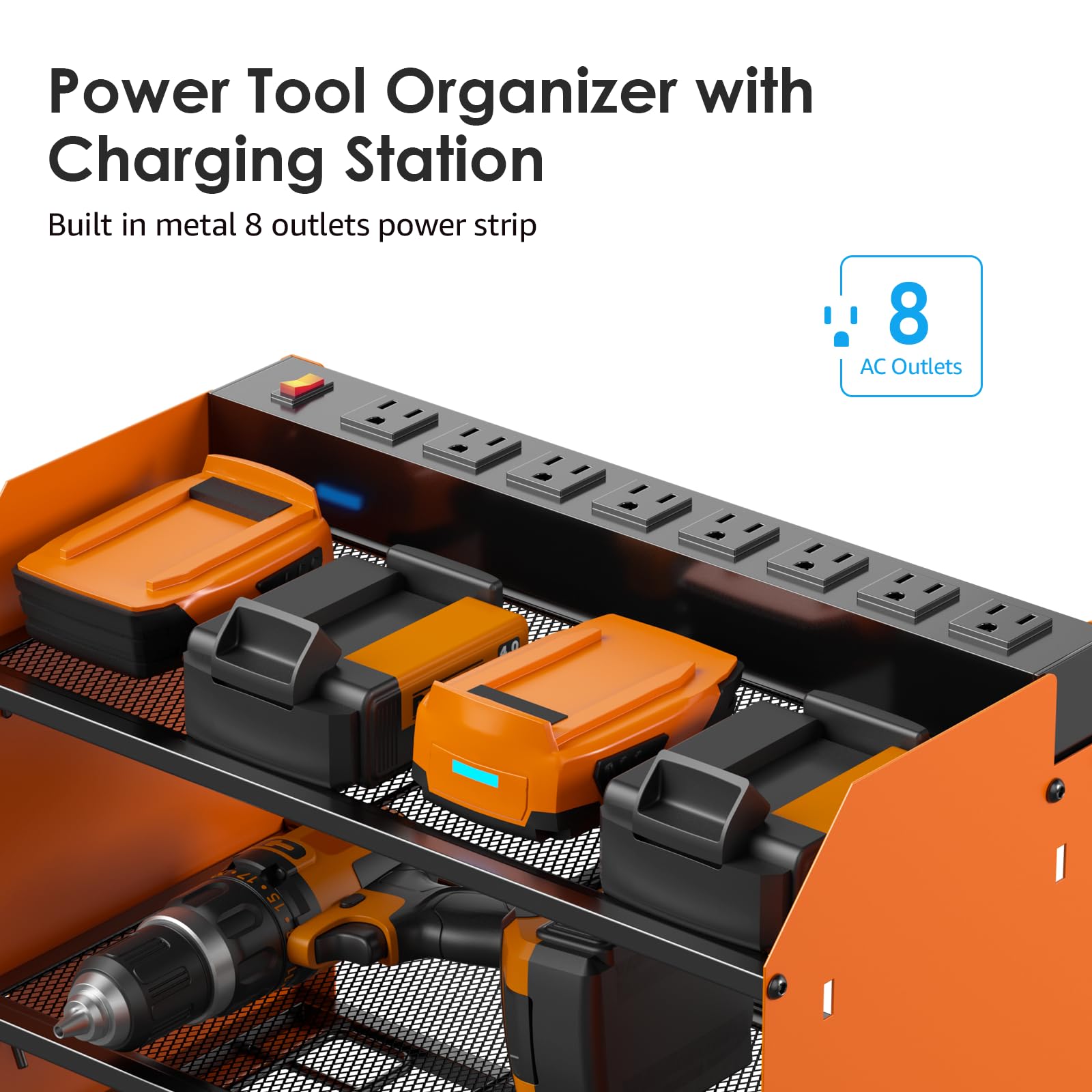 Wall Mount Modular Tool Charging Organizer (7.9 Count)