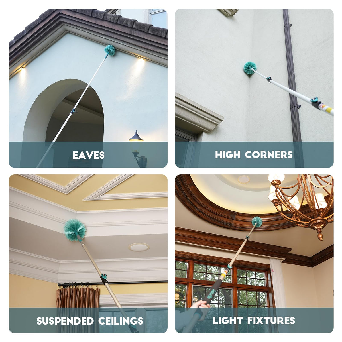 20 Feet High Reach Cobweb Duster with 5