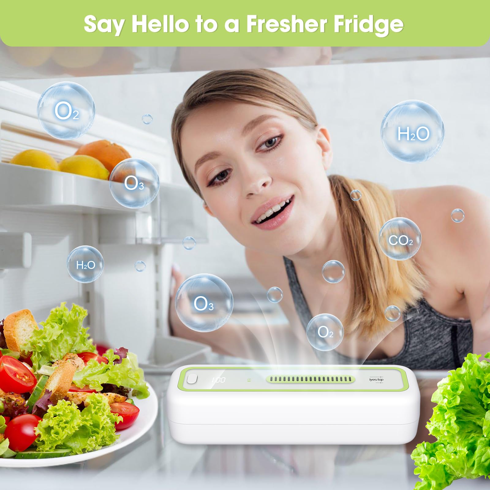 Mini USB Fridge Deodorizer with LED Display