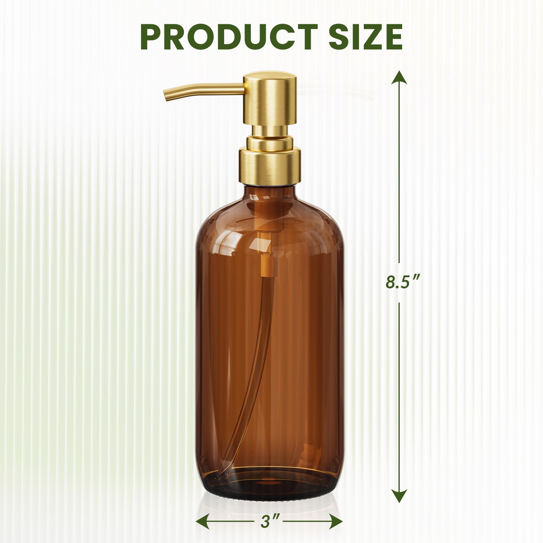 Amber Glass Soap Dispenser (2 Count)