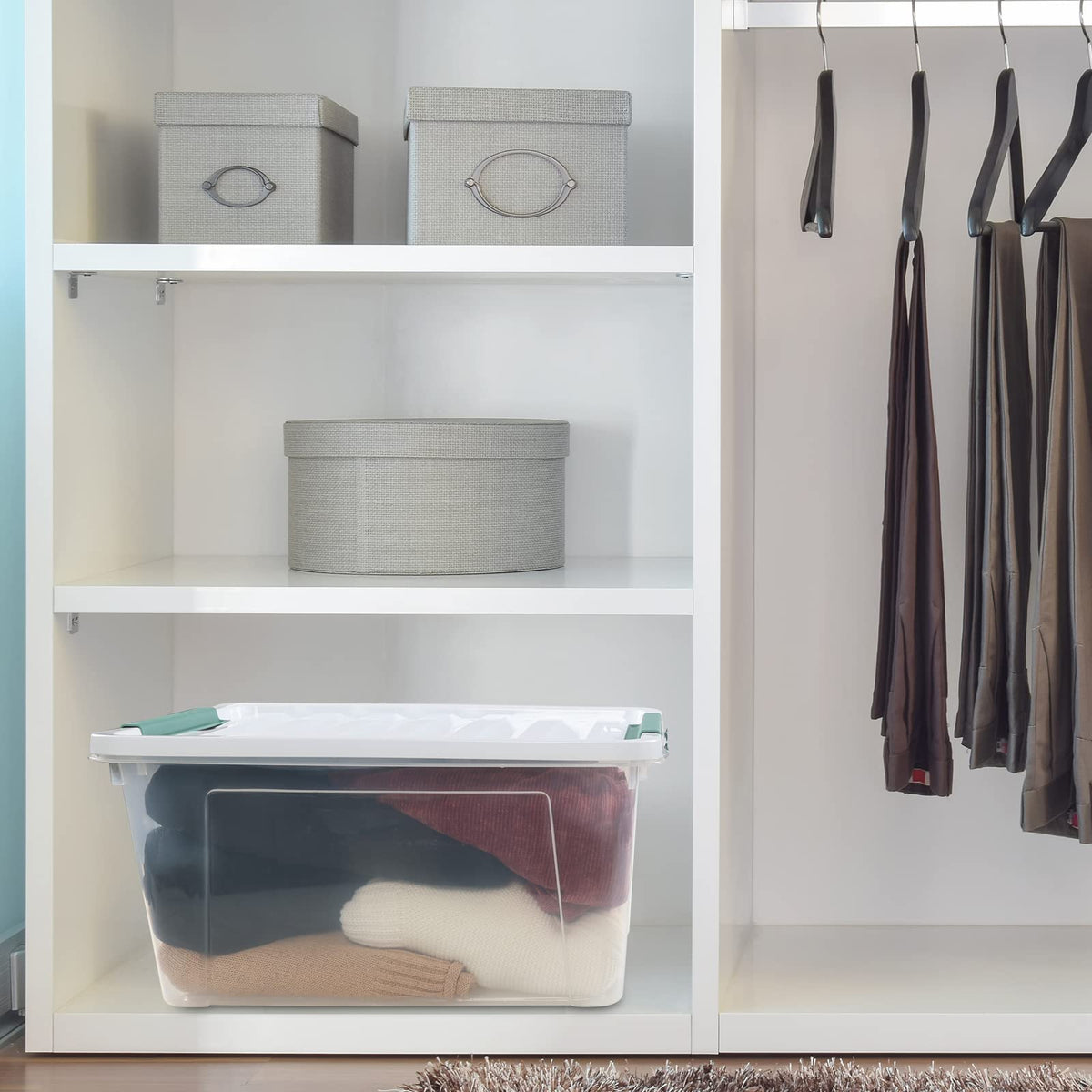 35 L Clear Large Storage Box (4 Count)