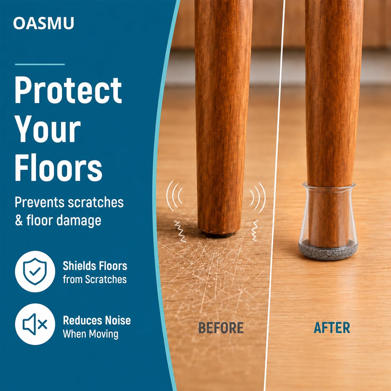 16 Pcs Chair Leg Floor Protectors for Hardwood Floors Silicone XS (16 Count)