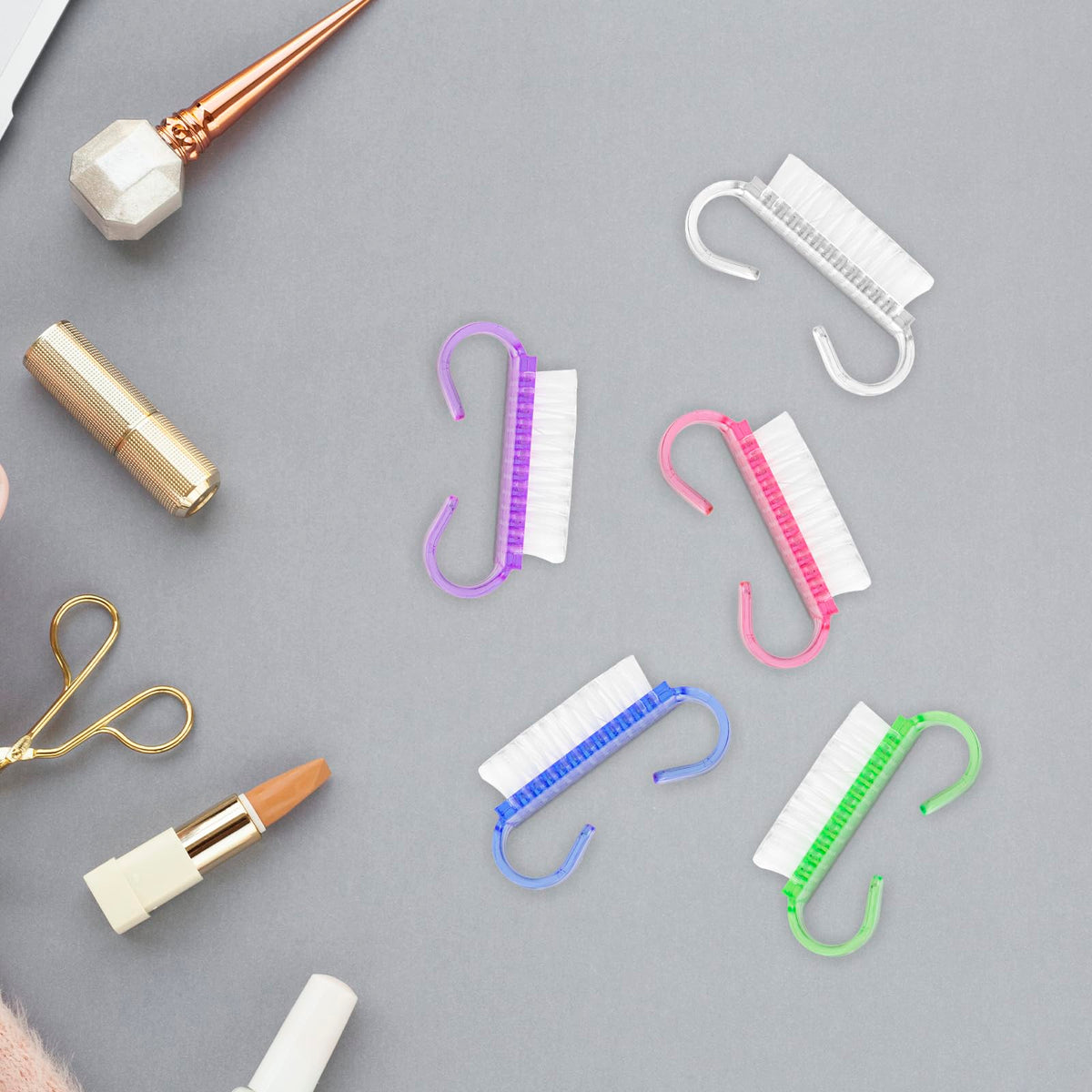 25 Pcs Handle Grip Nail Brush (25 Count)