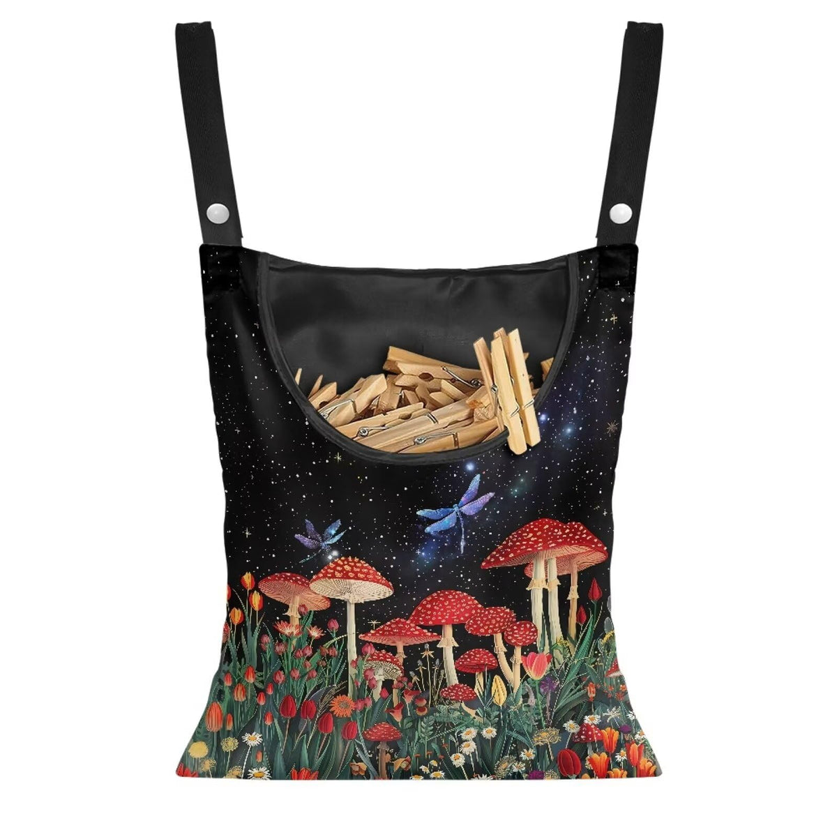 Red Mushroom Laundry Clothespin Bag