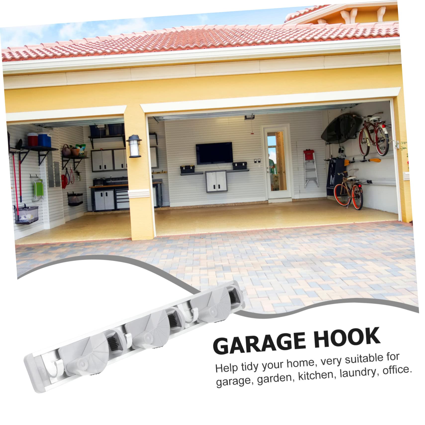 Aluminum Wall Mounted Broom Gripper Mop Holder for Cleaning Supplies Garden Tool Organizer