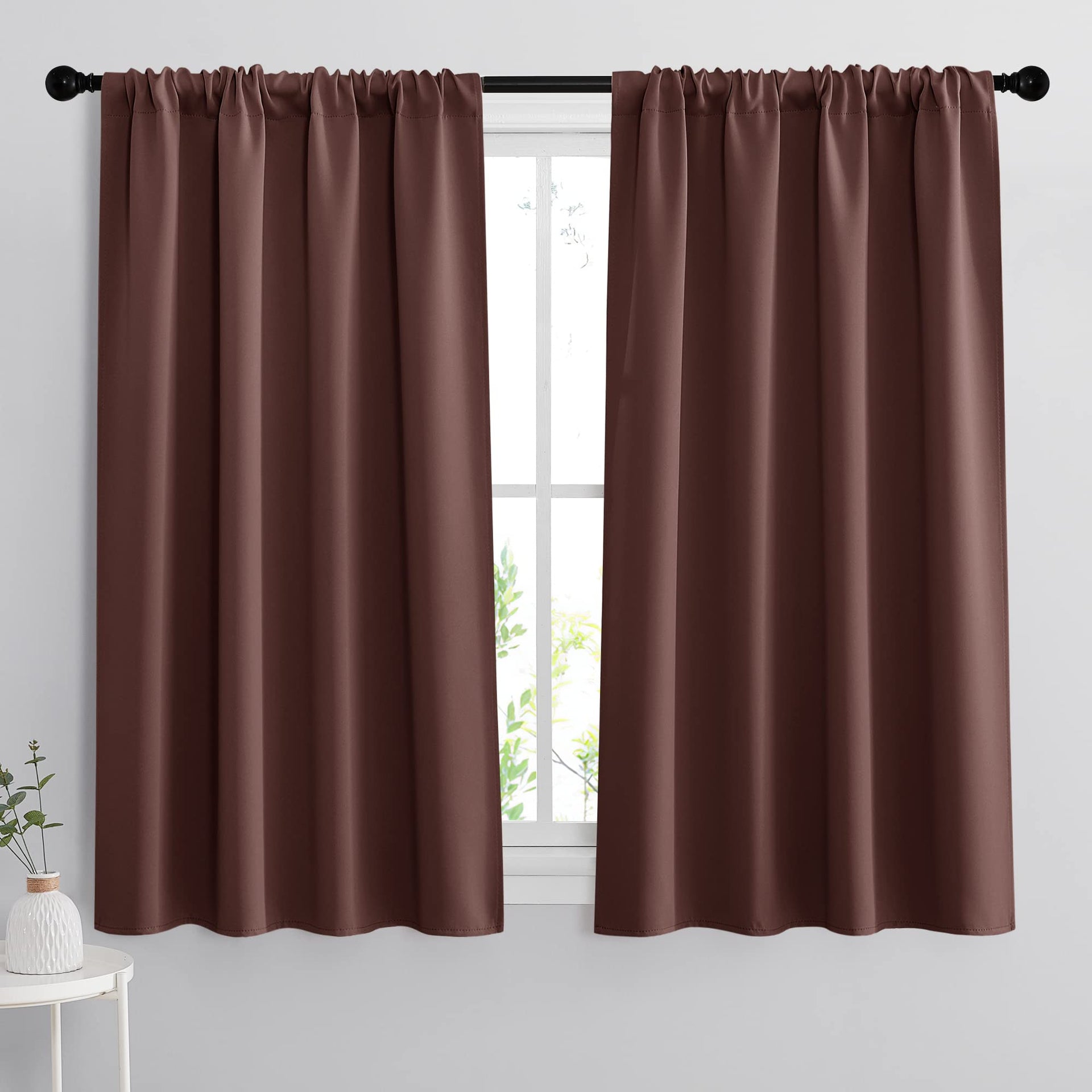 Small Window Curtains 45 inches Length for Kitchen Cafe Bathroom