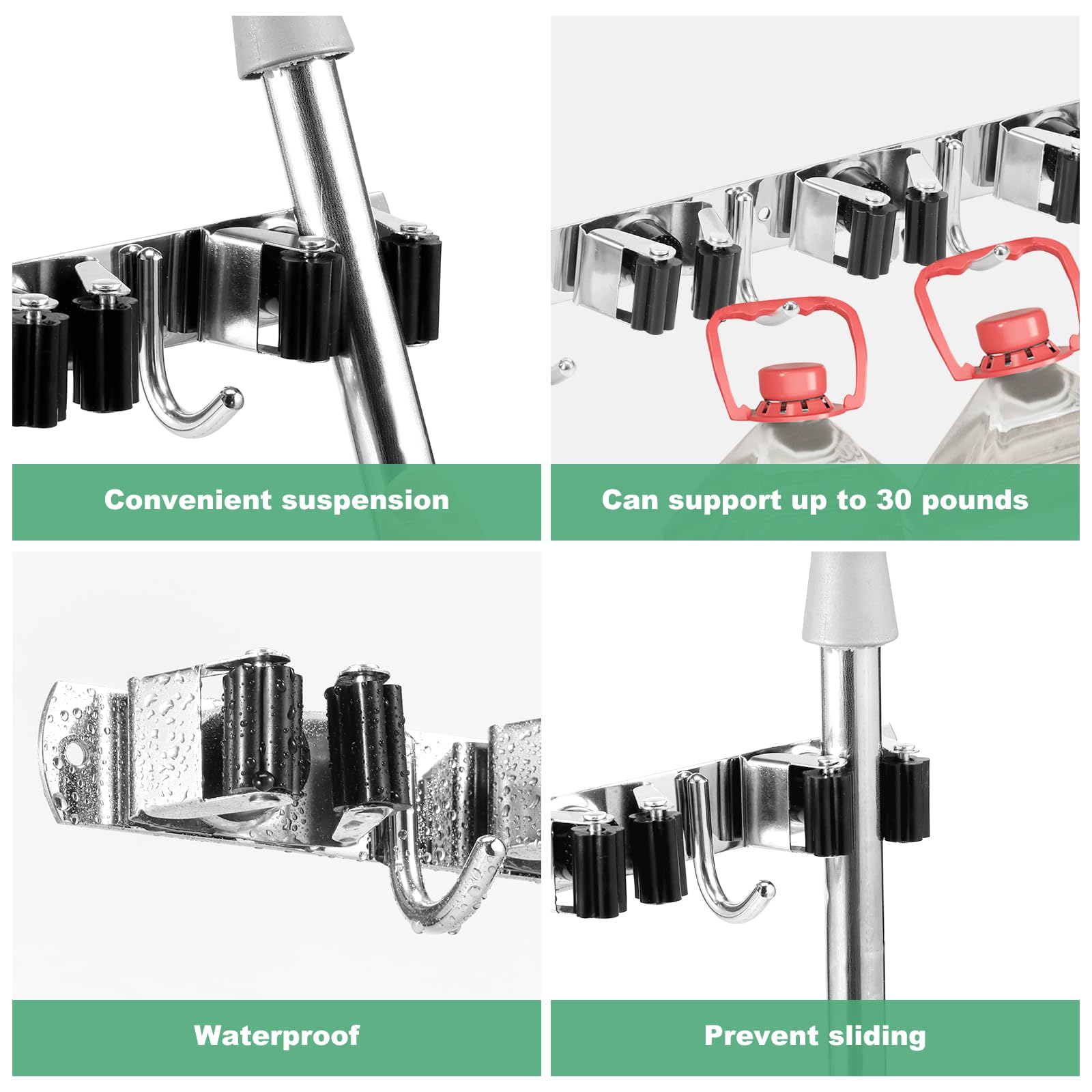 5 Pack Broom Holder Wall Mount (5 Count)