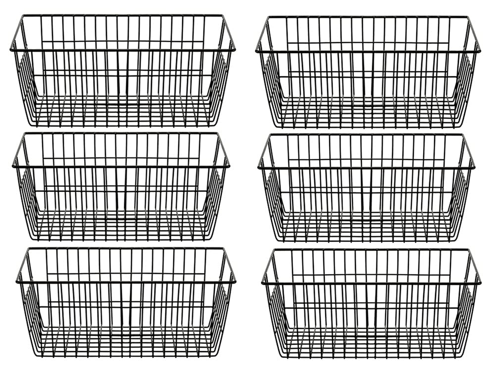 Wire Storage Baskets Freezer Baskets Farmhouse Organizer Storage Bins Large Organizer Bins for Storage (6 Count)