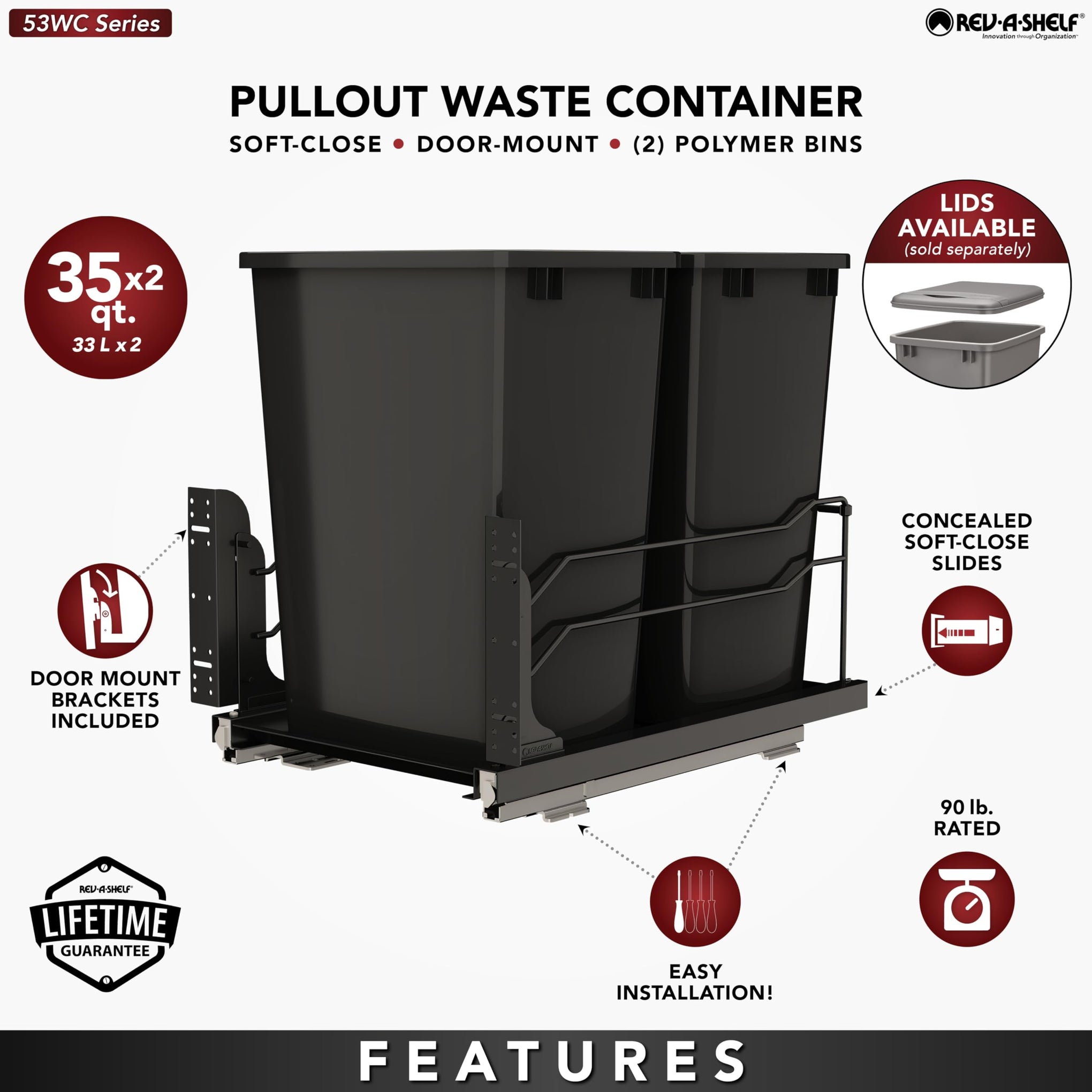 Double Pullout Trash Can w