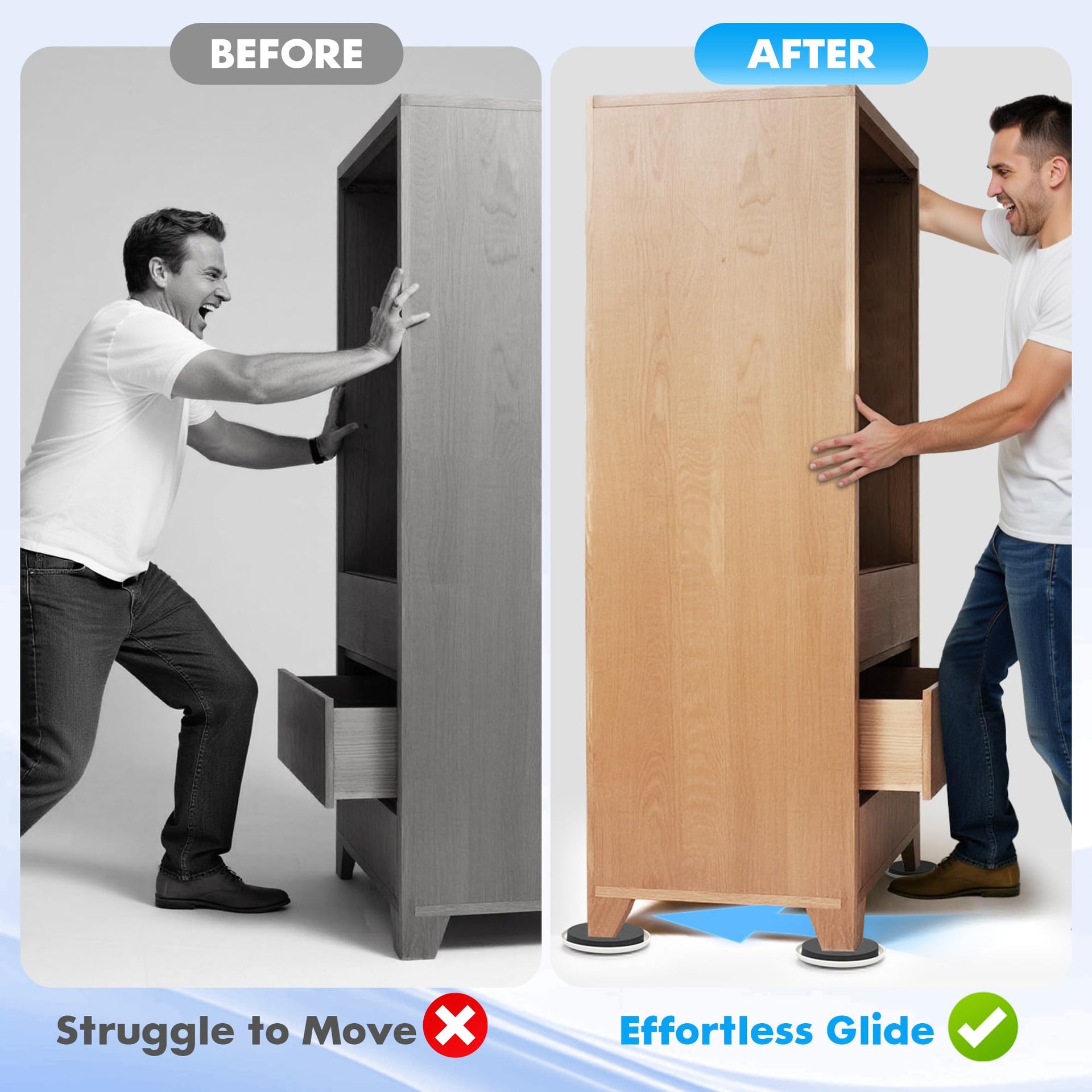 16 Pack Furniture Movers Sliders for Carpet & Hardwood Floors (16 Count)