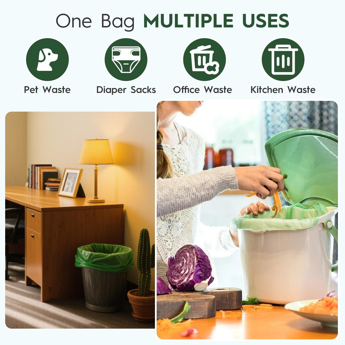 Compostable Trash Bags 1.2 (50 Count)