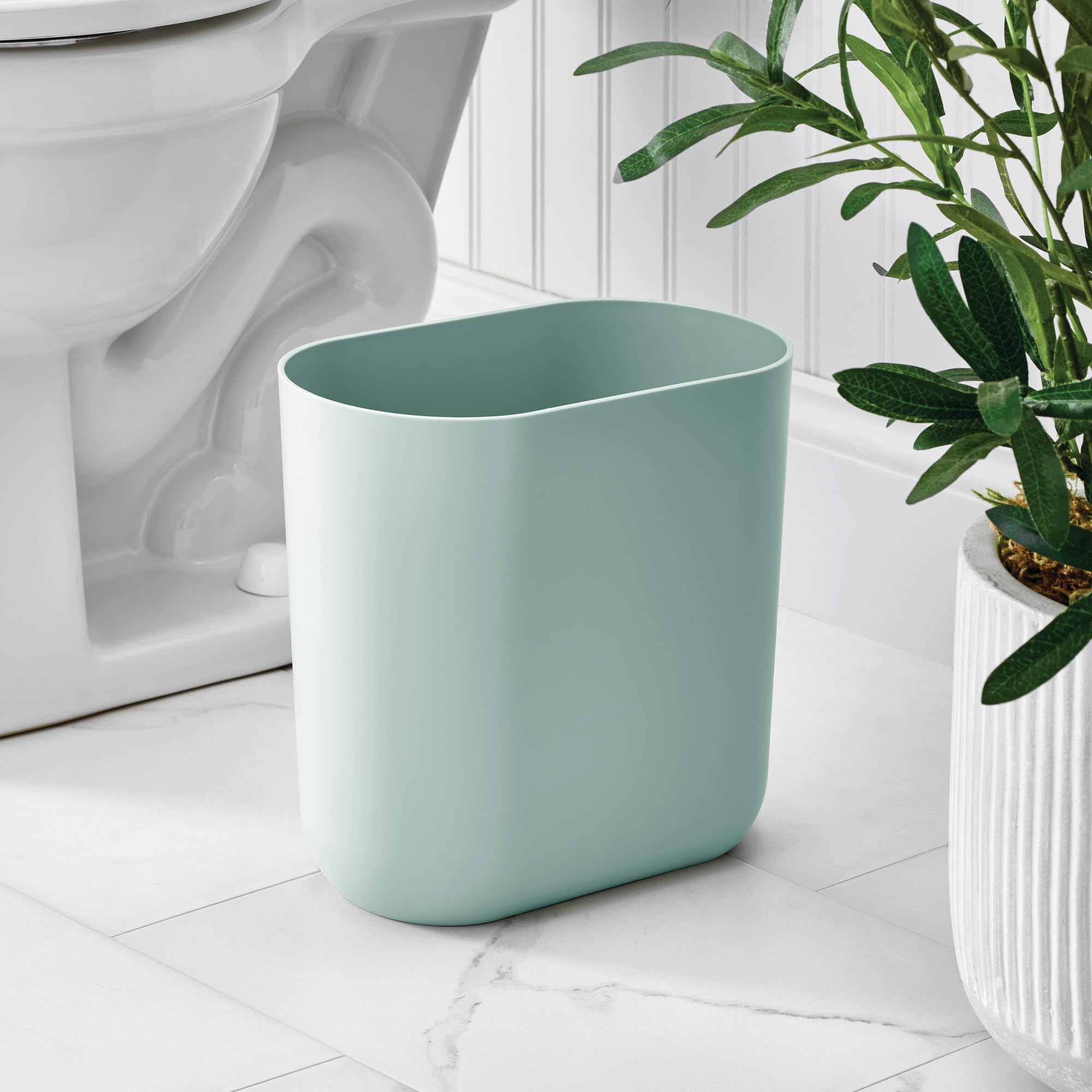 Small Slim Plastic Bathroom Trash Can