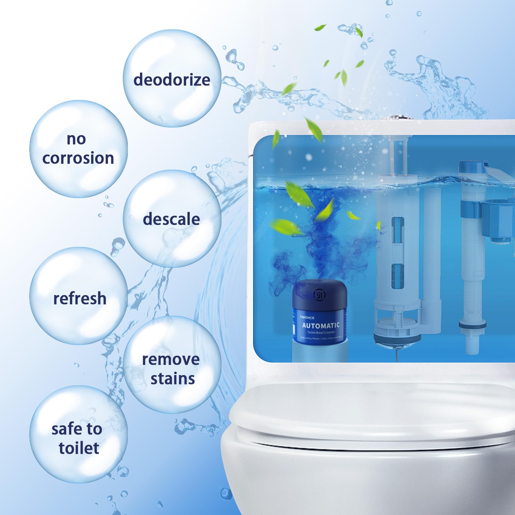 Automatic Continuous Toilet Bowl Cleaner 3 Bottles Lemon (21.2 Fl Oz)