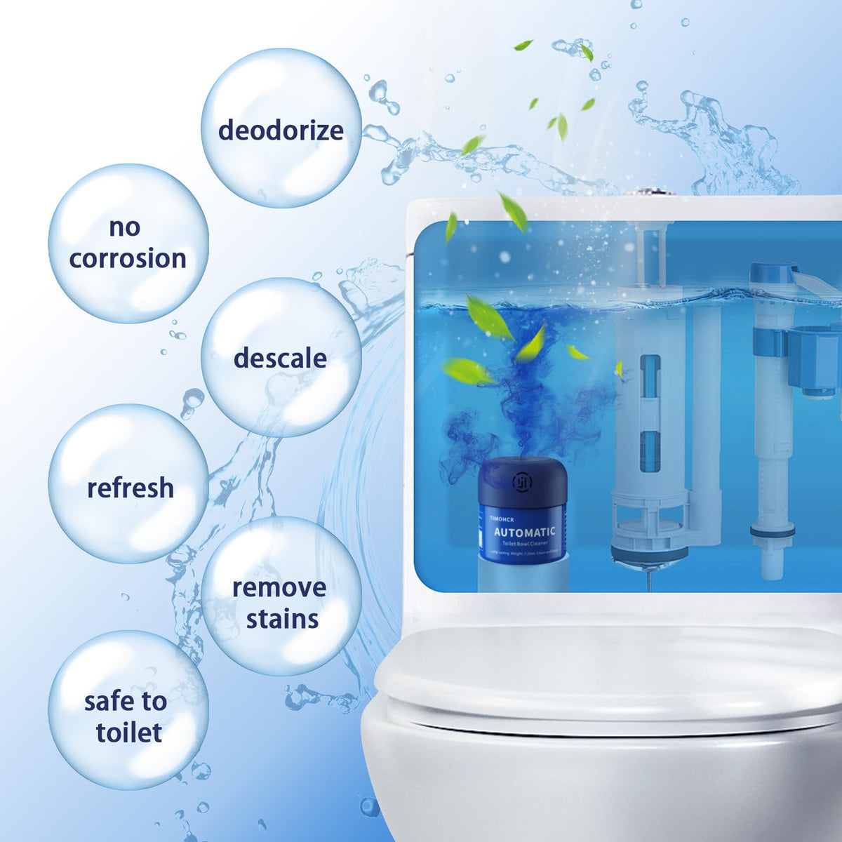 Automatic Toilet Bowl Cleaner 3 Bottles Eucalyptus Long lasting (21.2 Fl Oz)
