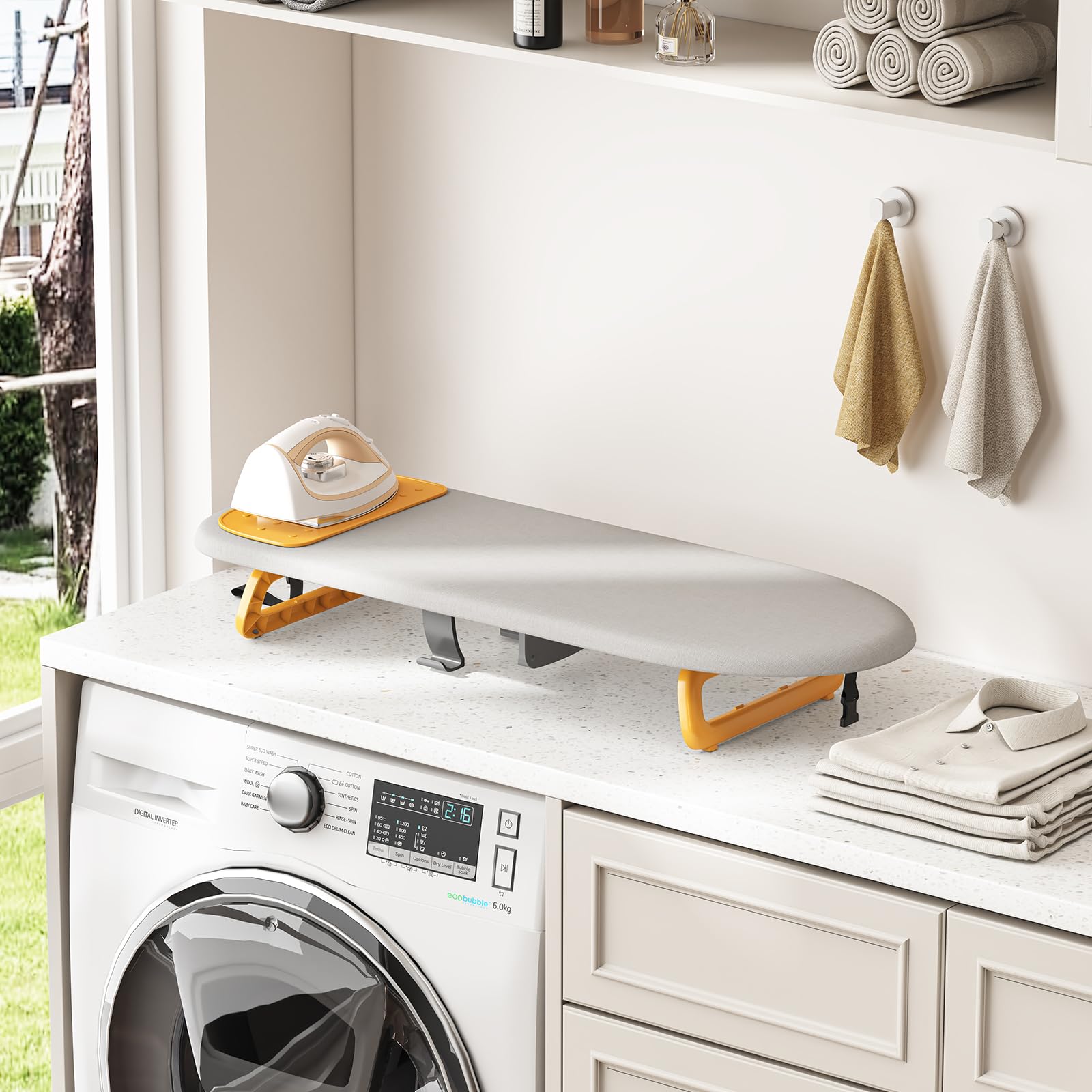 Small Ironing Board with Iron Holder