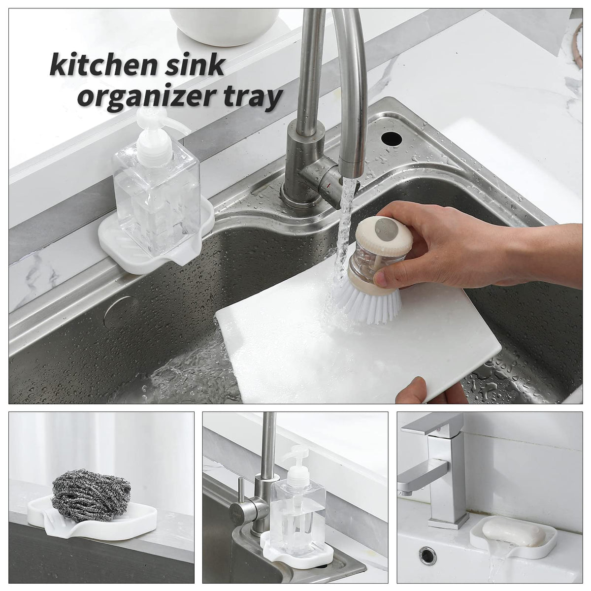 Silicone Soap Dish with Drain Spout