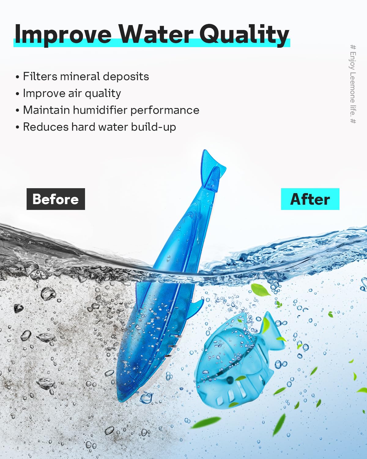 Humidifier Cleaning Shark & Fish for Humidifiers & Fish Tanks (6 Count)