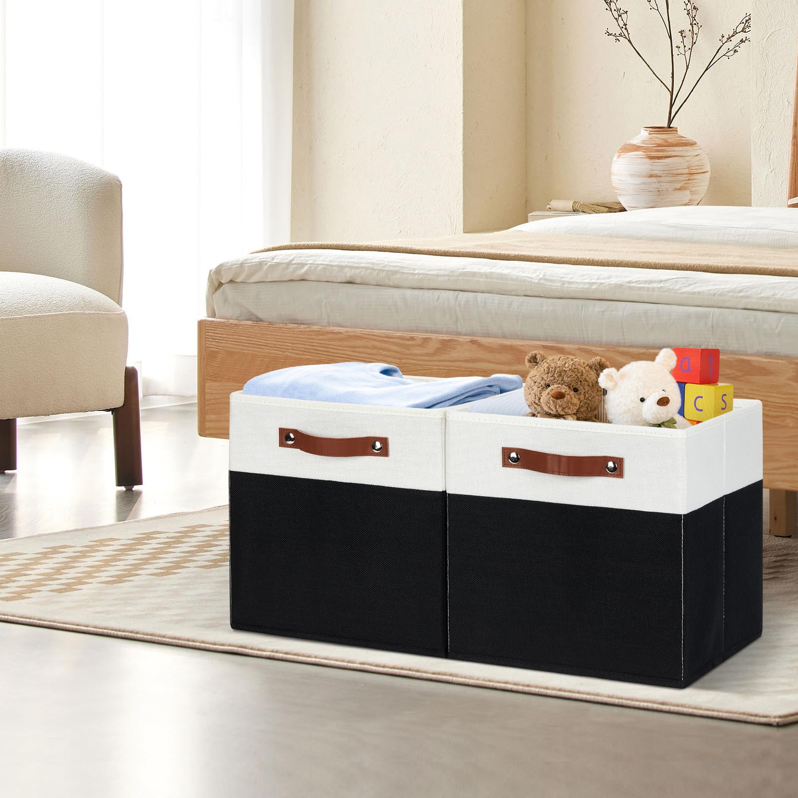 Fabric Storage Bins for Shelves (4 Count)
