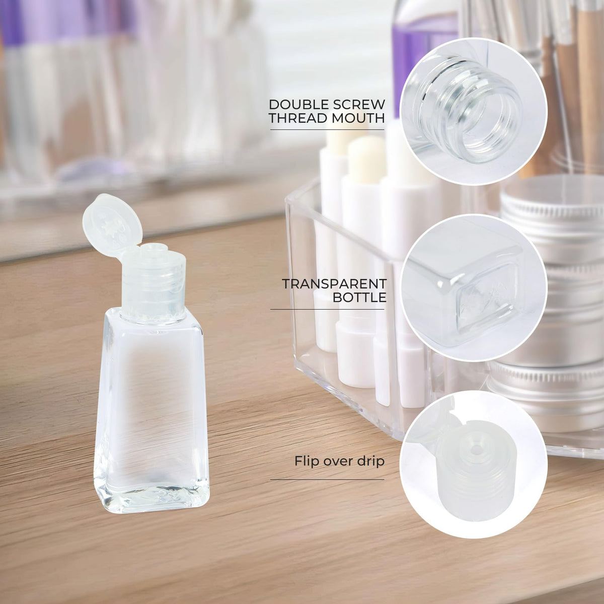 12 Pack 1oz Flip Cap Squeeze Bottles