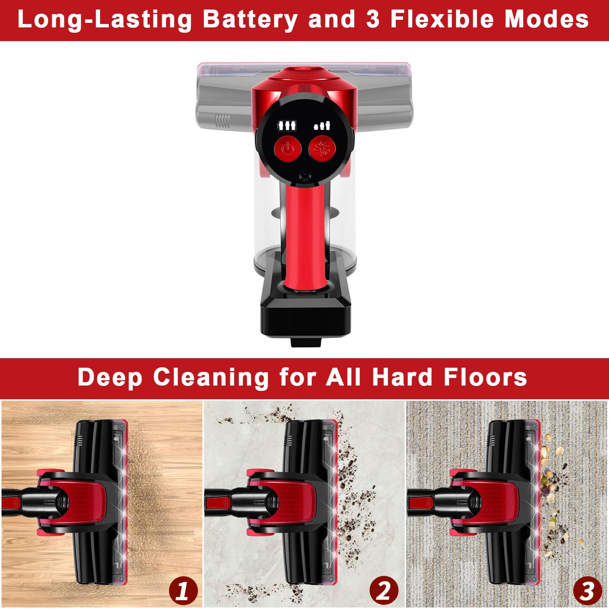 C150 Cordless Vacuum Cleaner with 2200mAh Rechargeable Battery