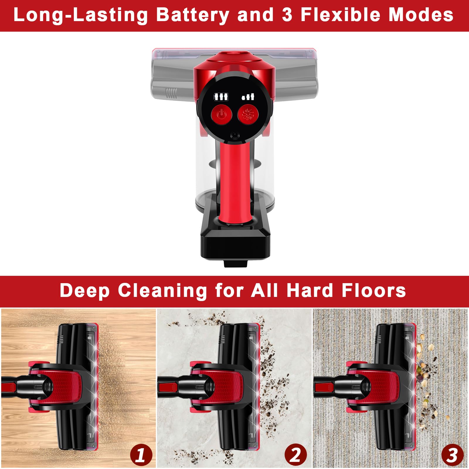 C150 Cordless Vacuum Cleaner with 2200mAh Rechargeable Battery