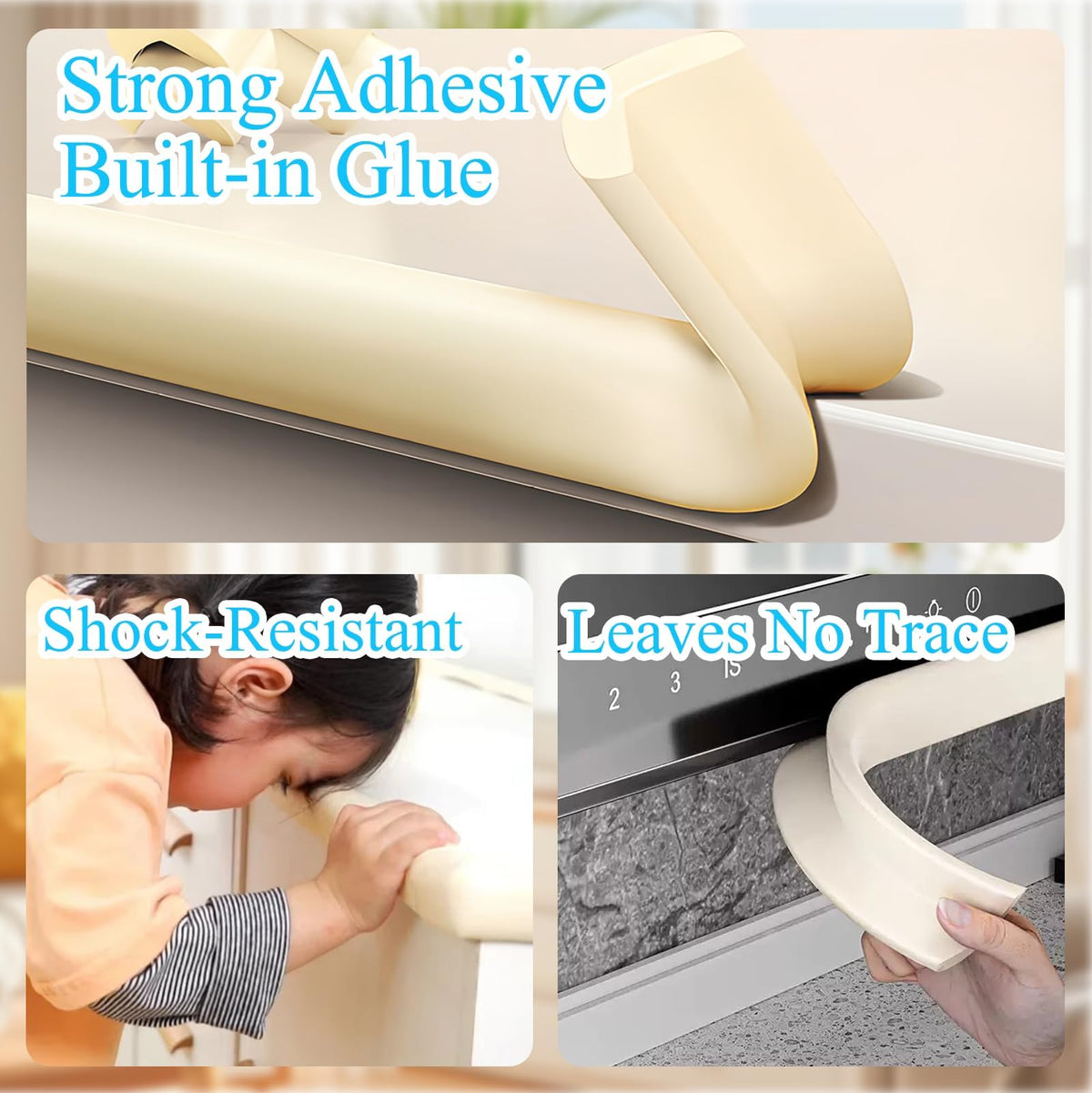 Foam Baby Edge Protector Strip Furniture Safety 1 Rolls+ 8 Corners (8 Count)