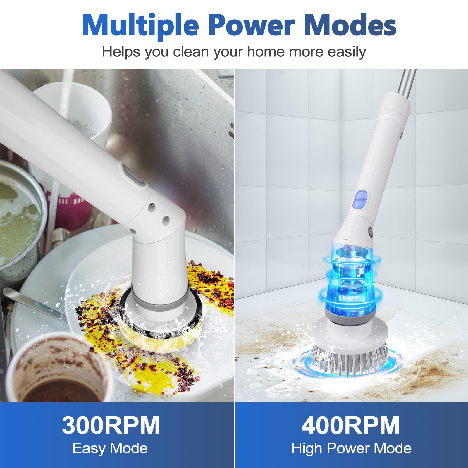Upgrade Rechargeable Electric Scrubber for Cleaning