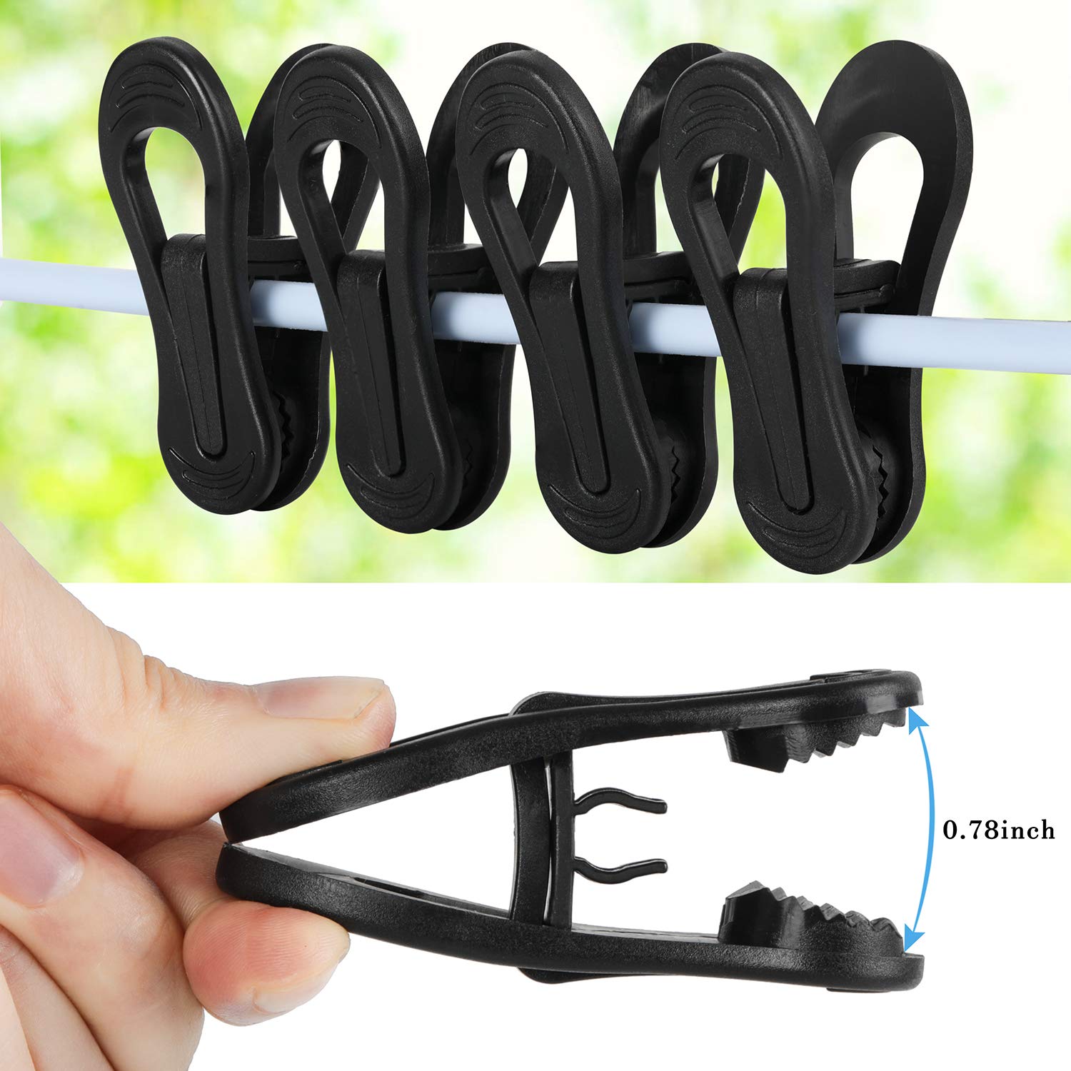Black Plastic Hanger Clips (24 Count)