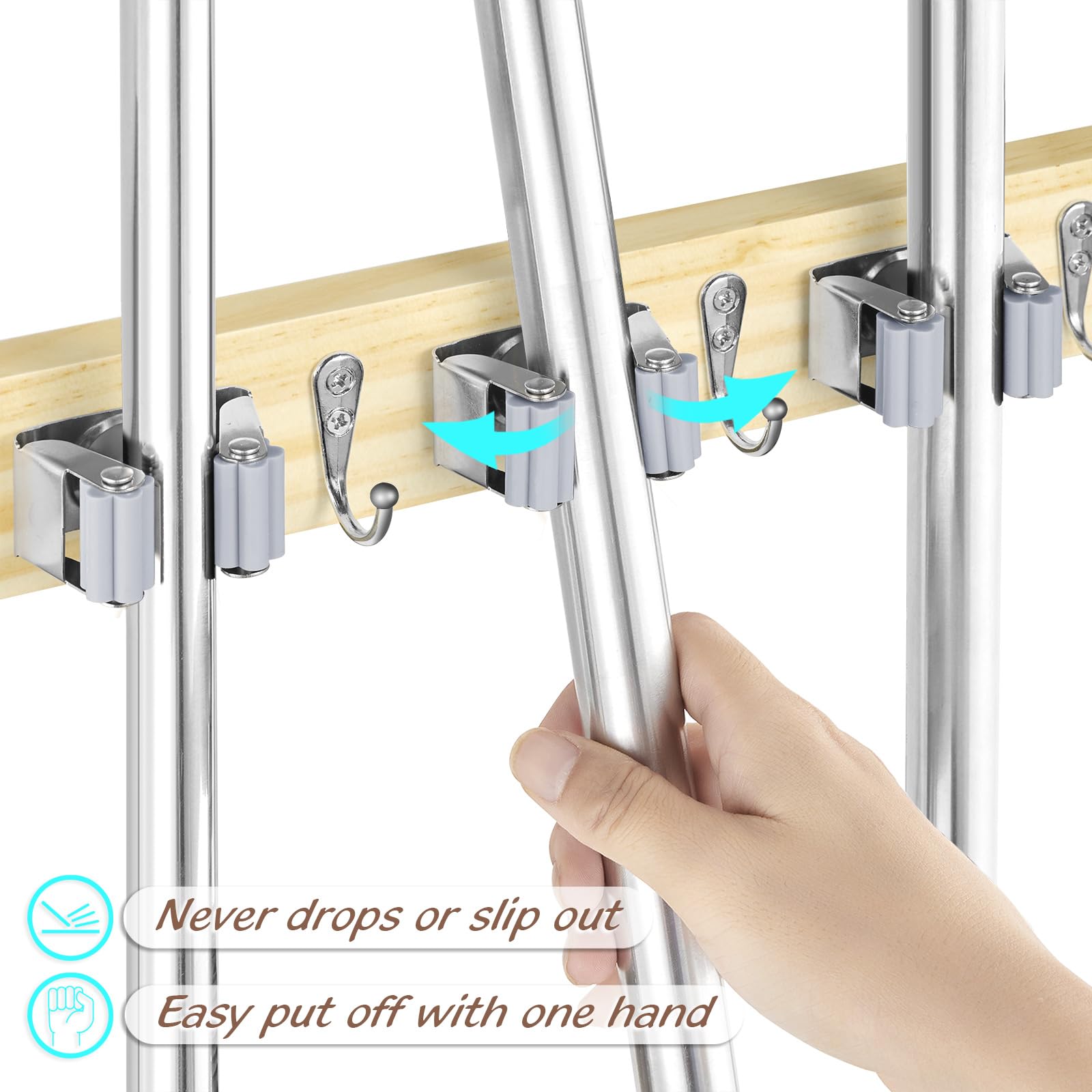 Mop and Broom Holder Wall Mount
