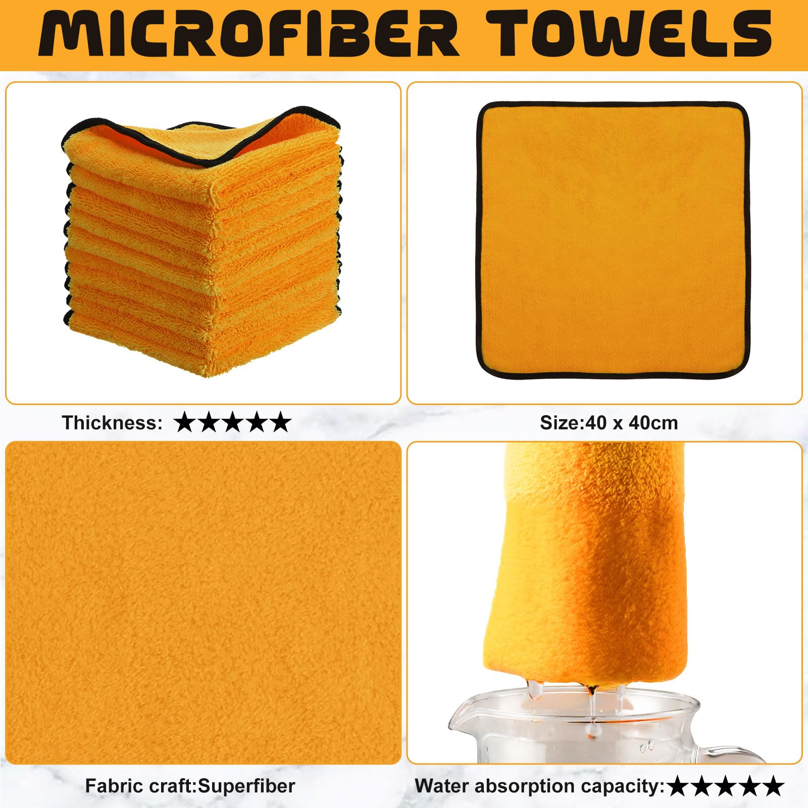 12 Pcs Yellow Microfiber Towels (12 Count)