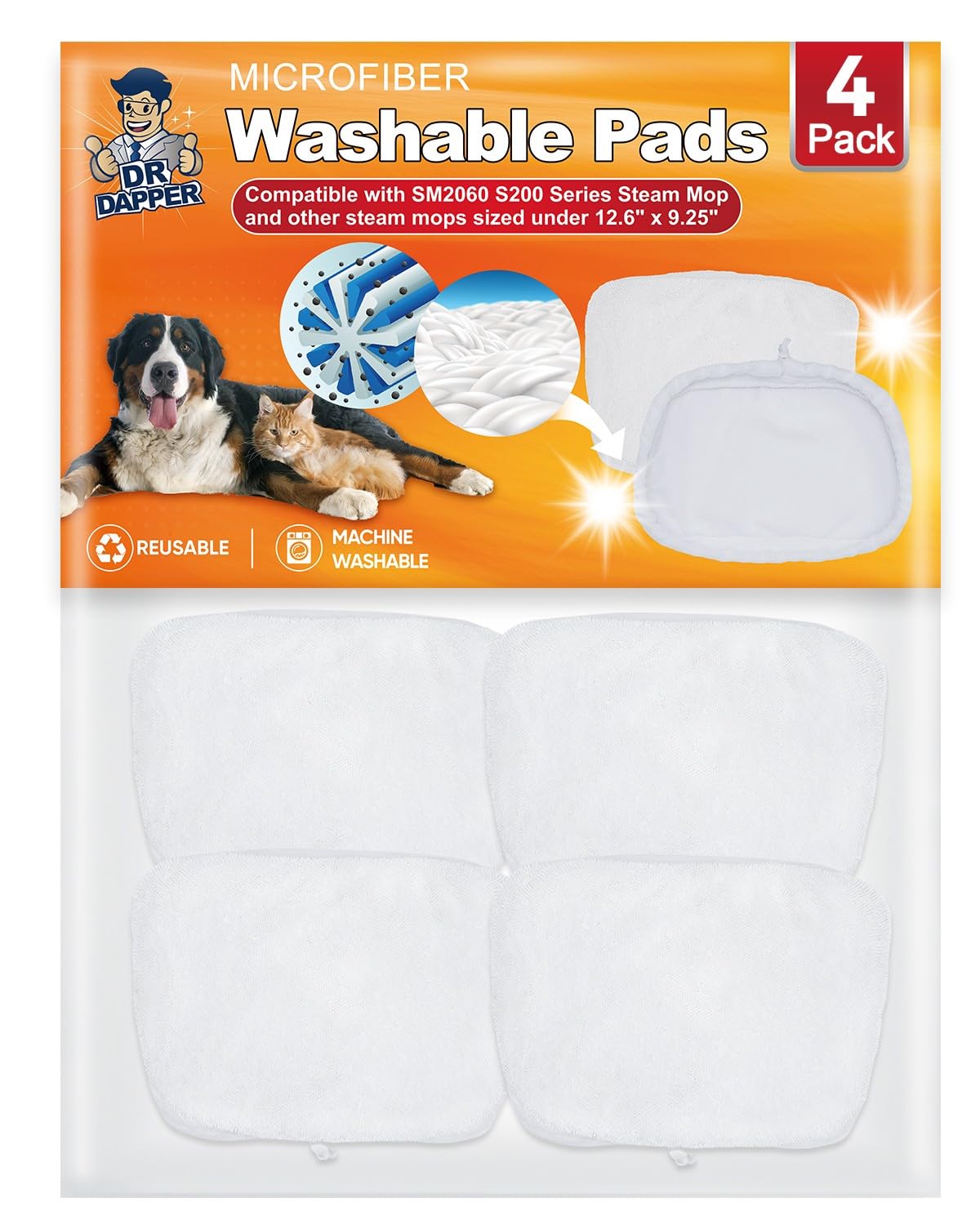 4 Pack Mop Pads Compatible with SM2060 (4 Count)