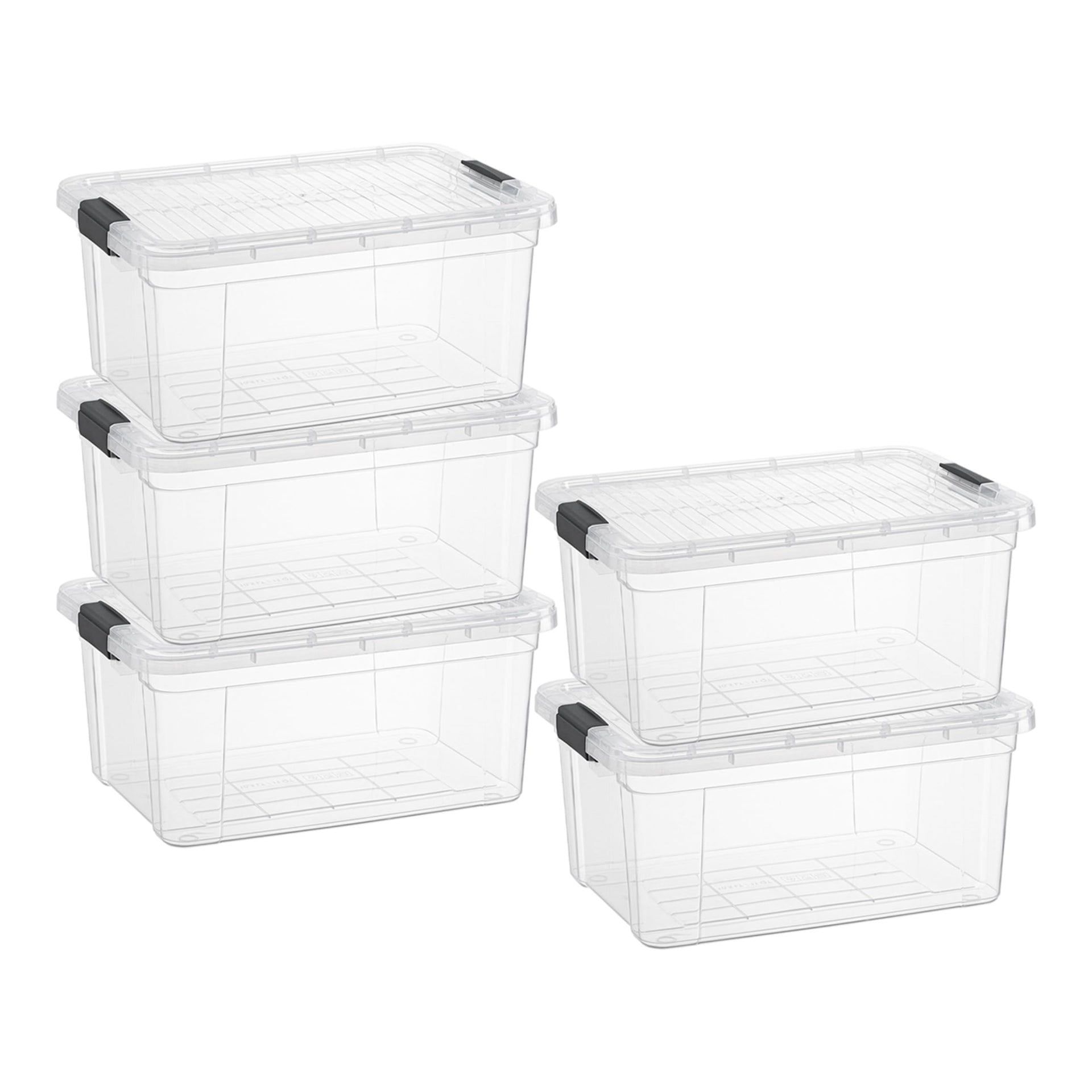 11 Quart Clear Plastic Storage Boxes with Lids (5 Count)