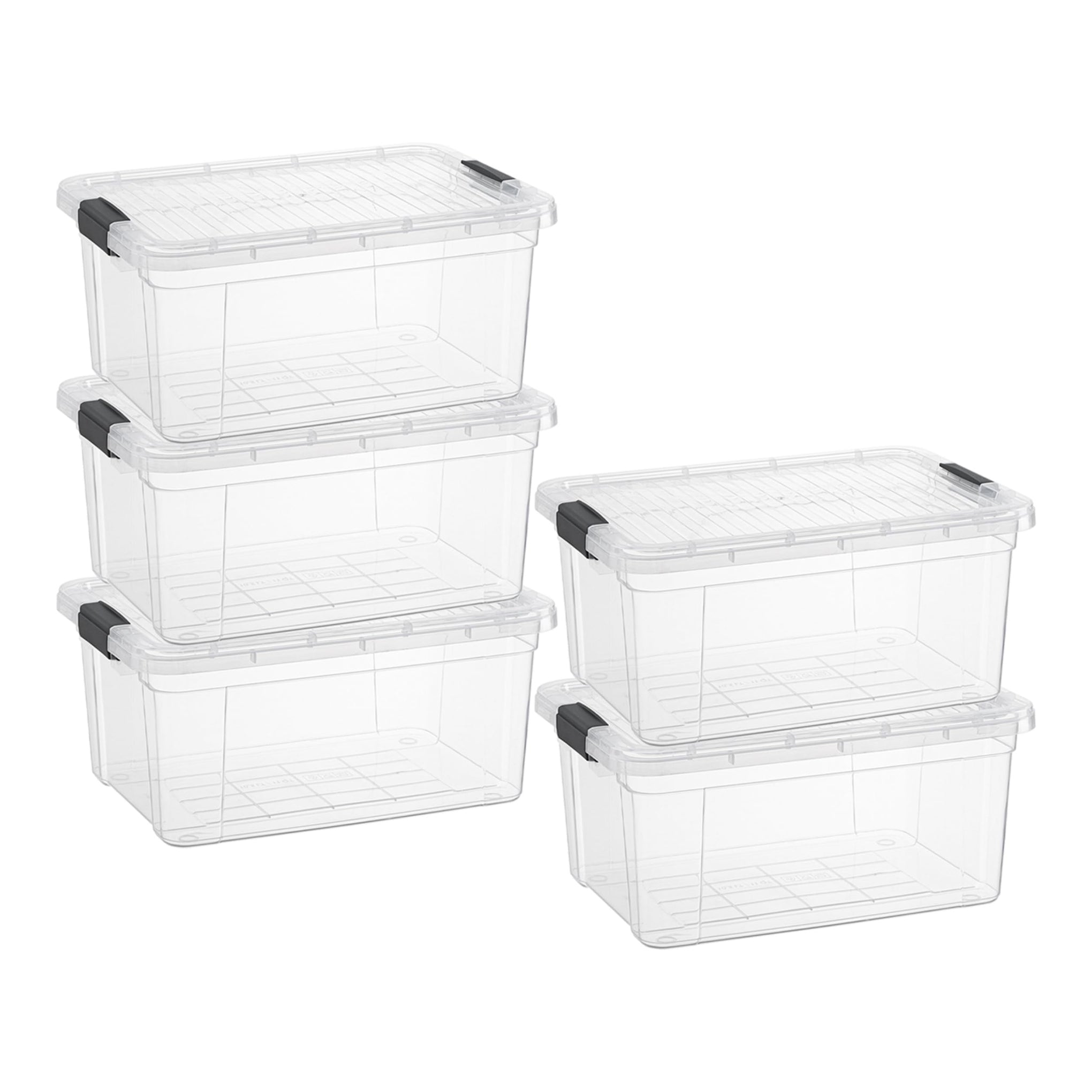 11 Quart Clear Plastic Storage Boxes with Lids (5 Count)