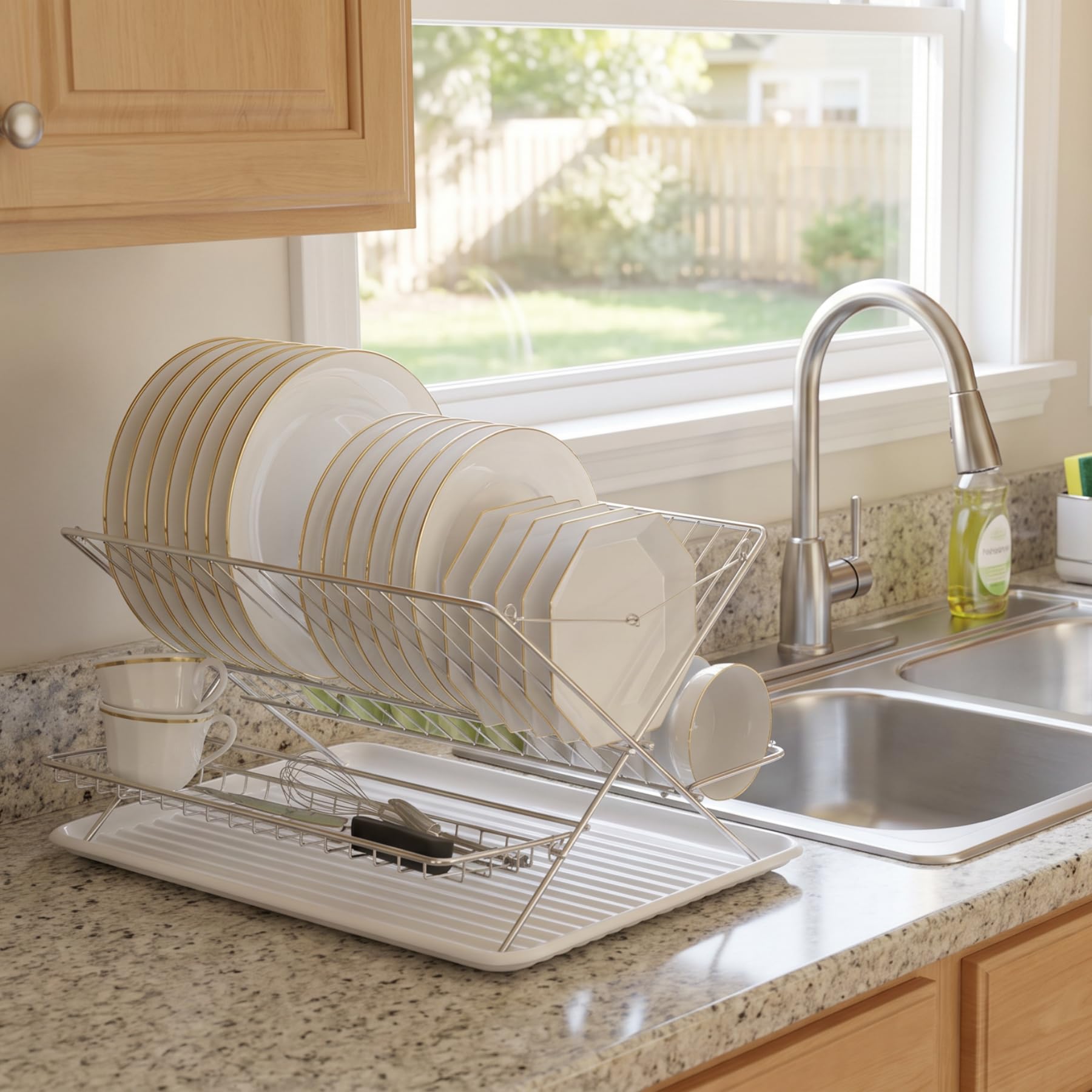 Stainless Steel Foldable Dish Drying Rack