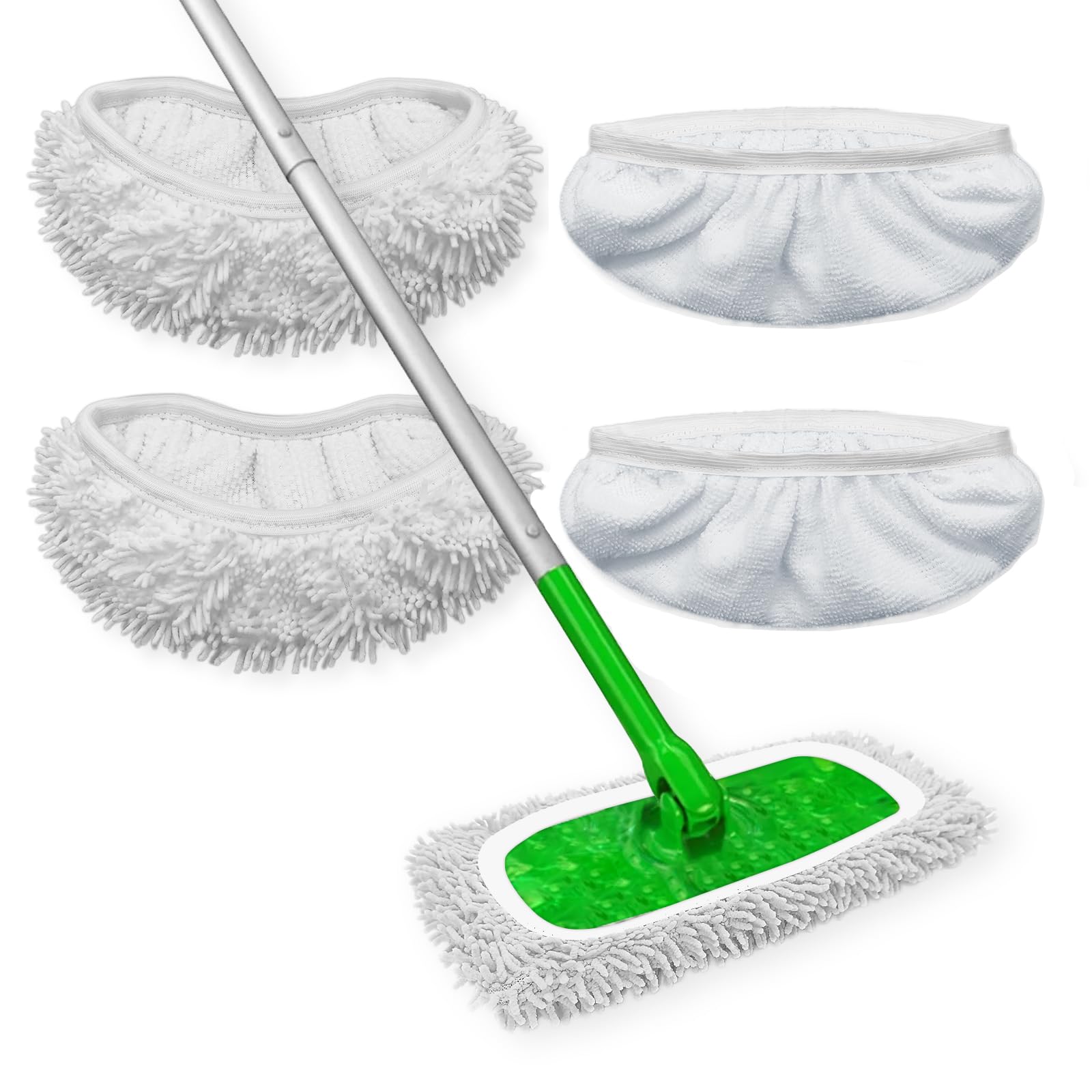 4pcs Reusable Microfiber Mop Pads for Swiffer Sweeper (4 Count)