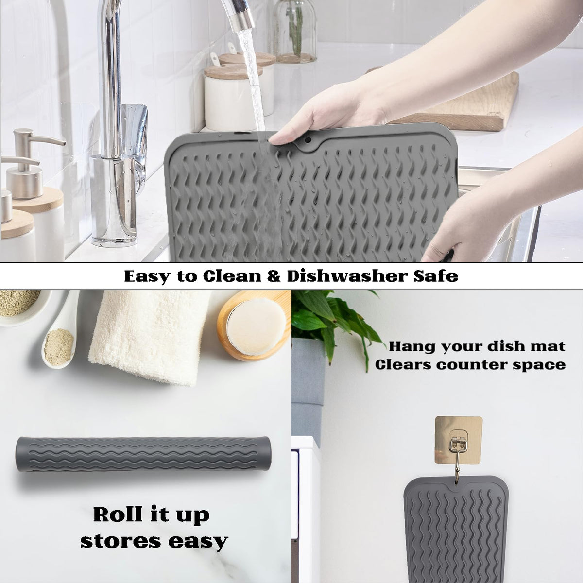 Silicone Dish Drying Mat for Kitchen Counter