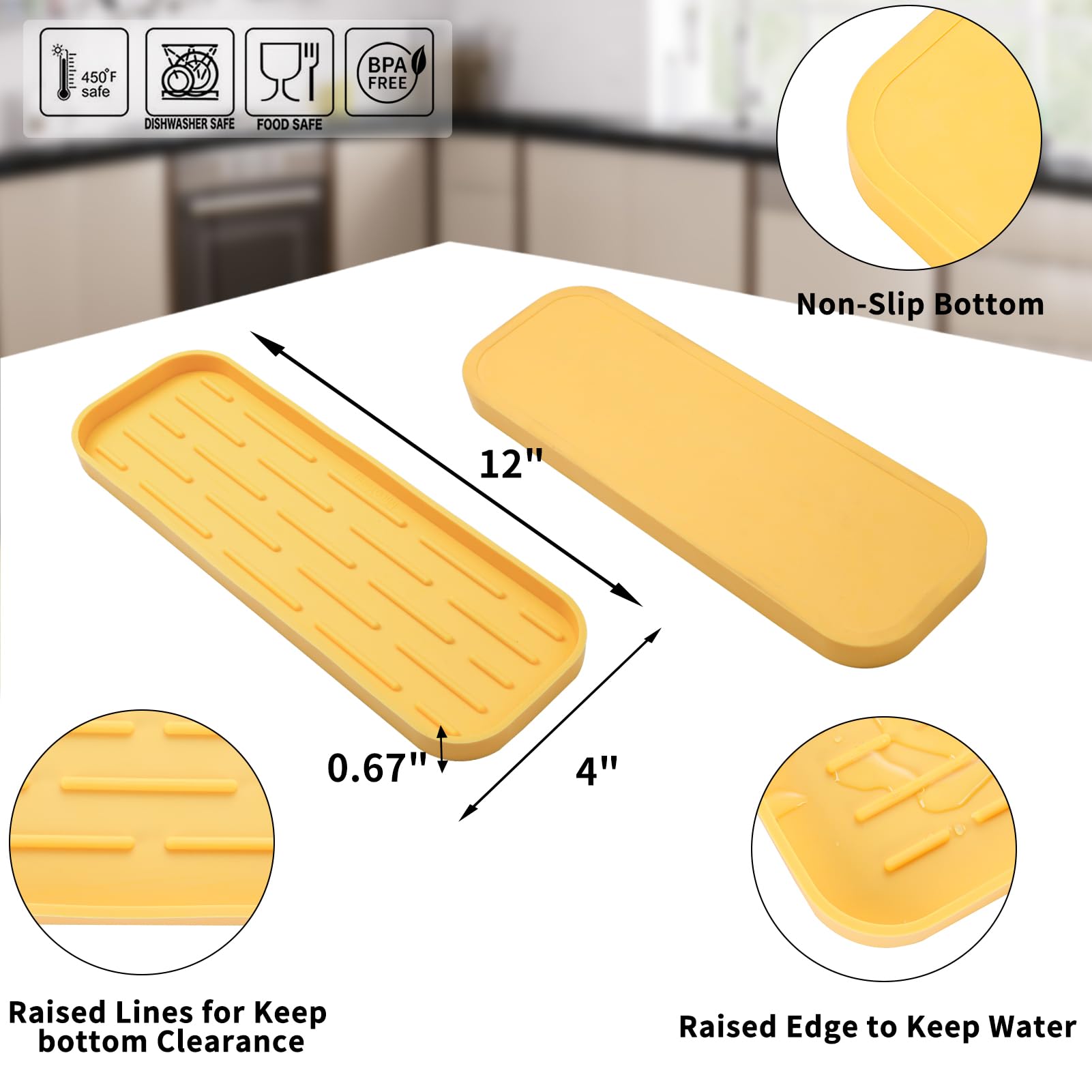 Silicone Kitchen Sink Organizer Tray for Multiple Usage