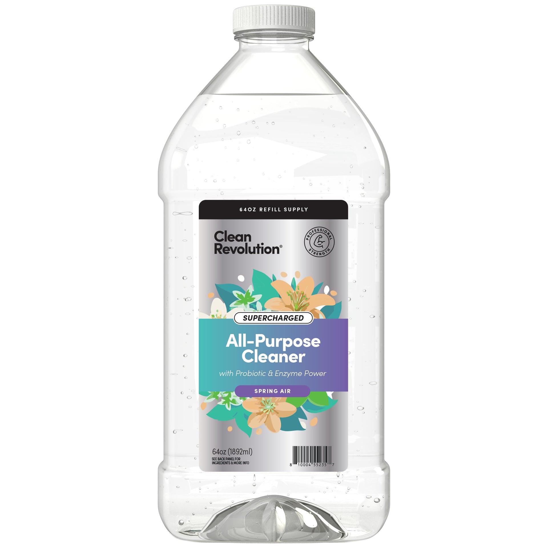 SuperCharged All Purpose Cleaner Refill with Smart Probiotic + Enzyme Complex (64 Fl Oz)