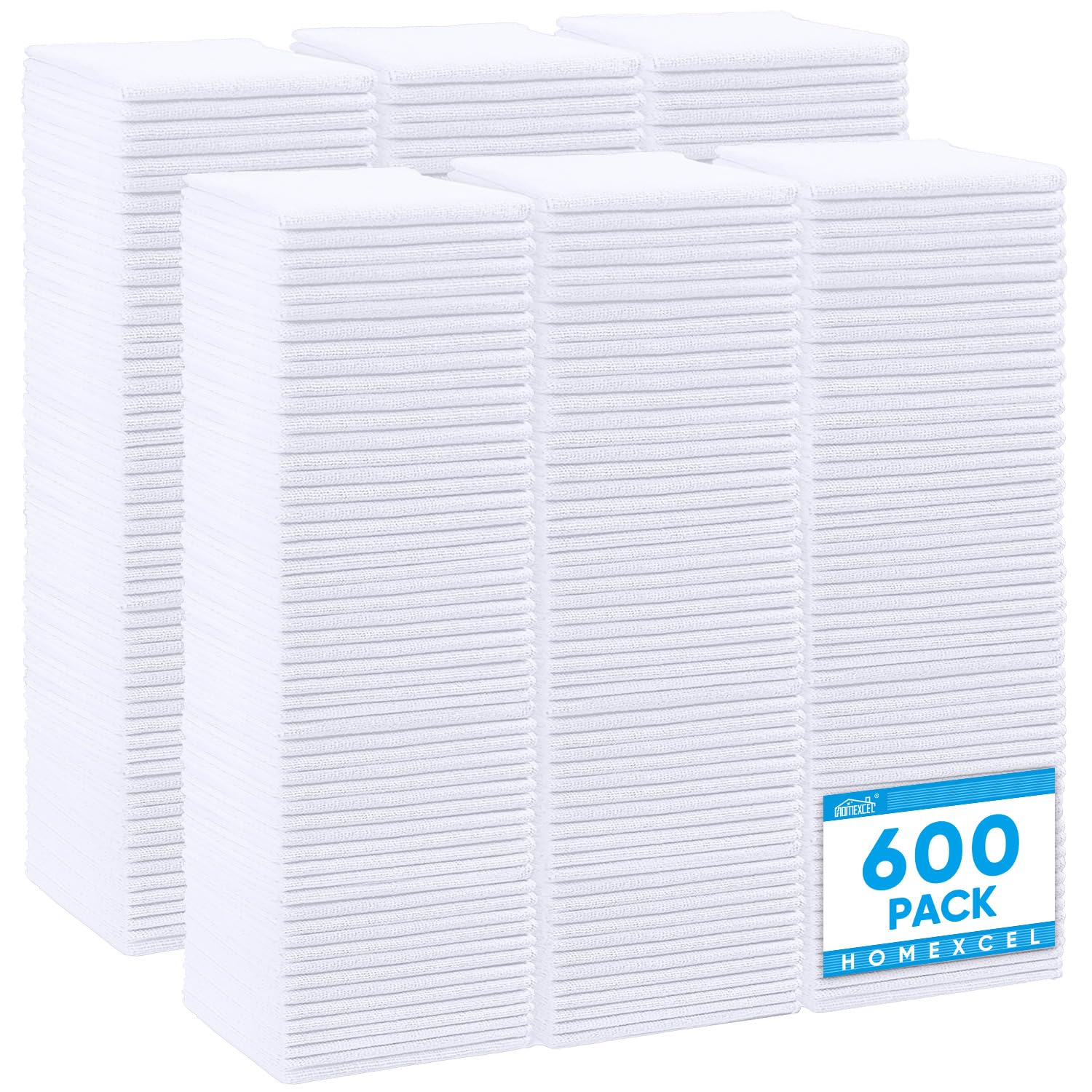 White Microfiber Cleaning Cloth 600 Pack (600 Count)