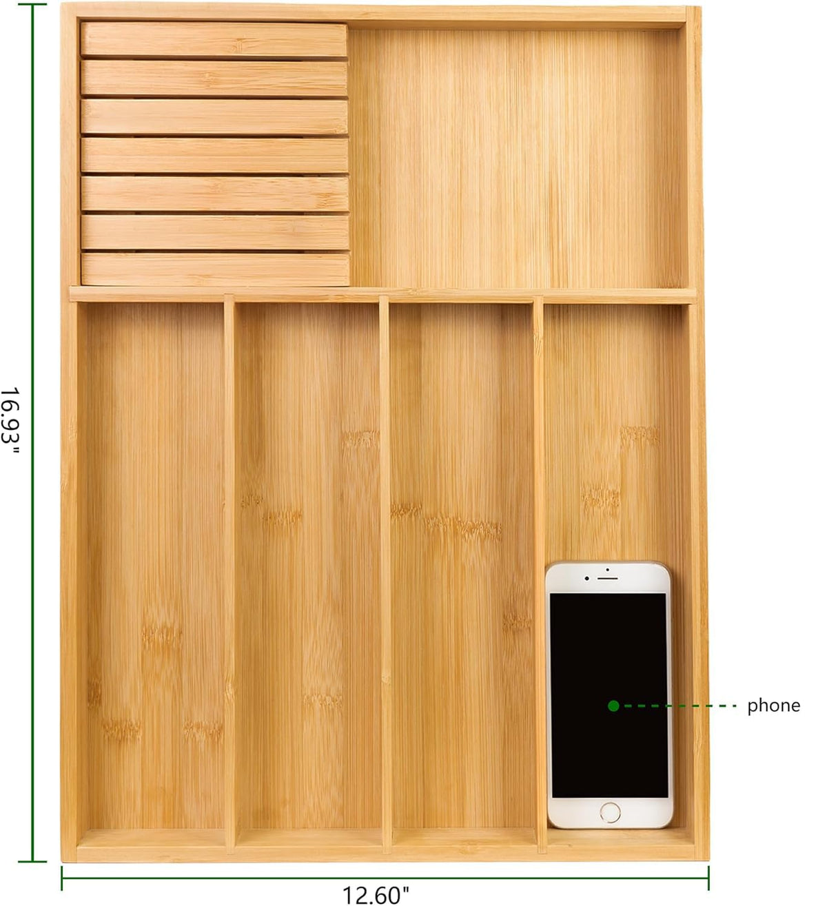 Bamboo Silverware Drawer Organizer