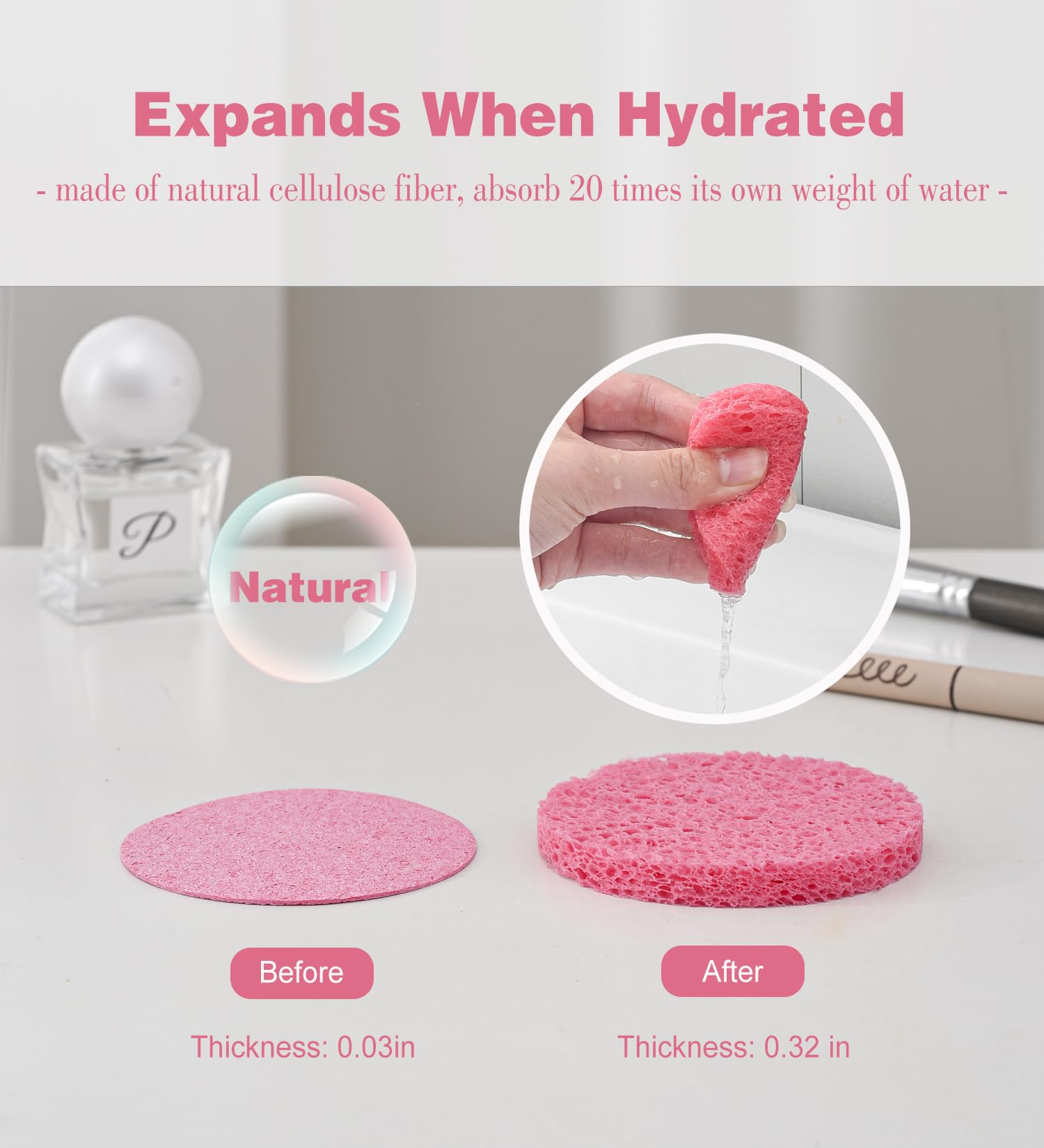 50 PCS Compressed Facial Sponges for Estheticians (50 Count)
